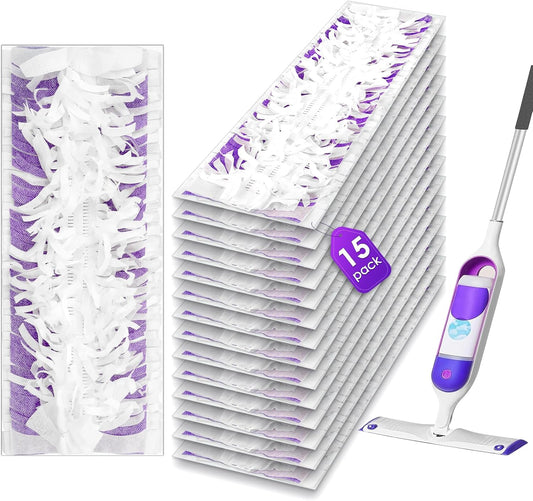 (15 Pack) PowerMop Replacement Power Mop Pads for Swiffer PowerMop, Disposable PowerMop Mopping Pad Refills Compatible with Swiffer PowerMop, Multi-Surface Mop Pad Refills for Floor Cleaning