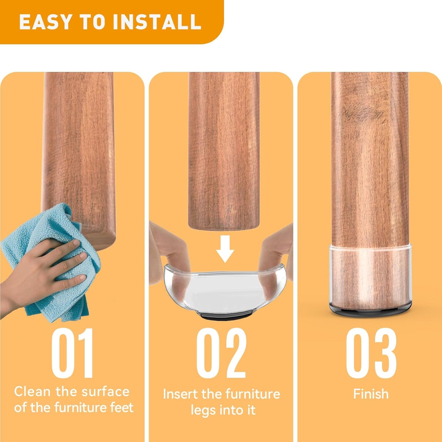 Furniture Sliders,16 PCS Chair Leg Sliders for Carpet, Furniture Movers Sliders, Carpet Chairs Furniture Glides, Floor Protectors, Carpet Moving Sliders Easily Move.(Clear, Fit:1.62-2").