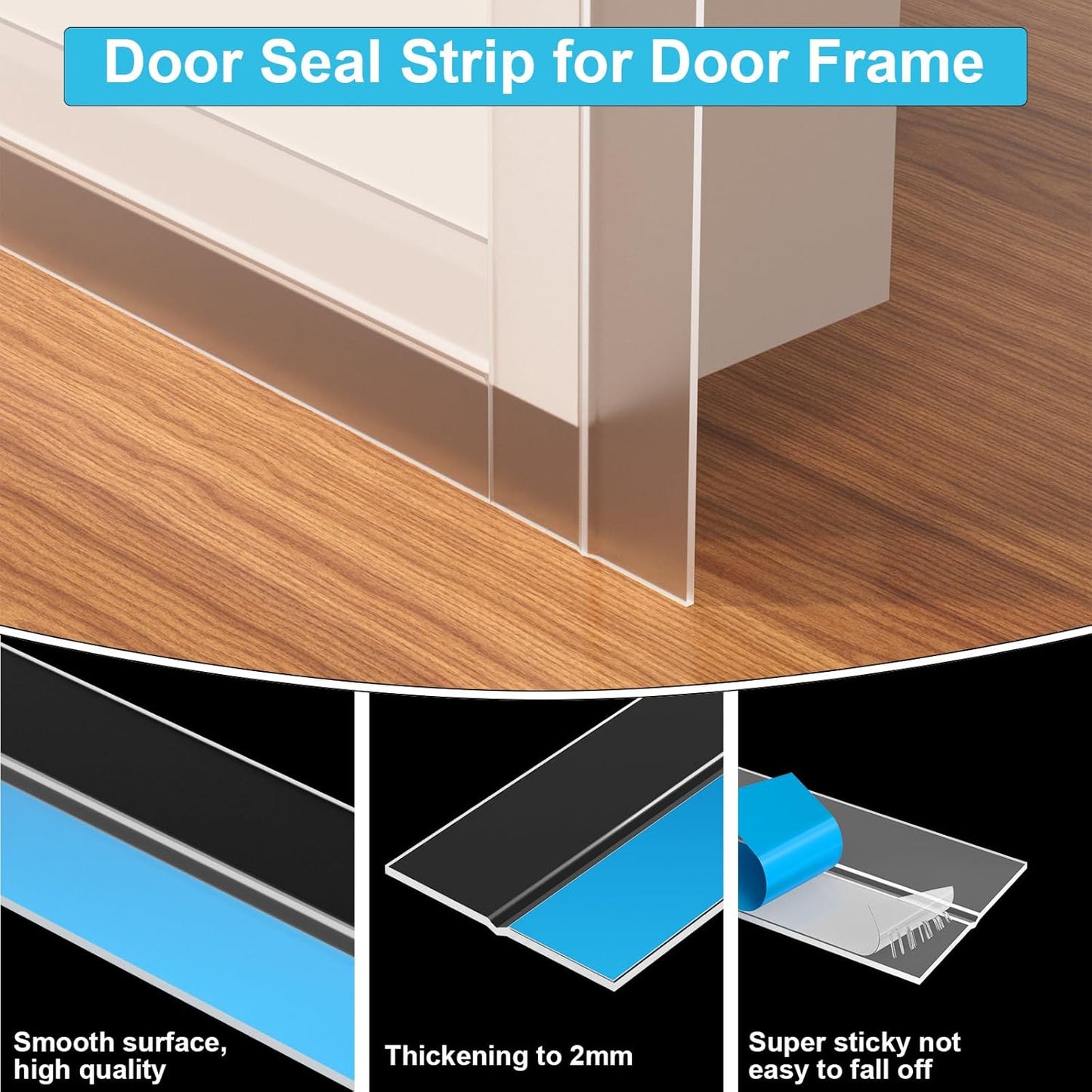 Weather Stripping Door Seal, Silicone Strip for Frame and Gaps Draft Stopper,Glass Shower Door Sweep, Clear, 20 Feet x 1 Inch