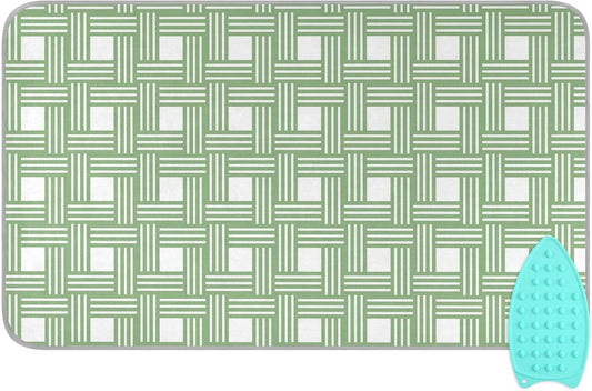 Ironing Mat for Table top Portable Ironing Pad Blanket for Washer Dryer Countertop Travel Green Abstract