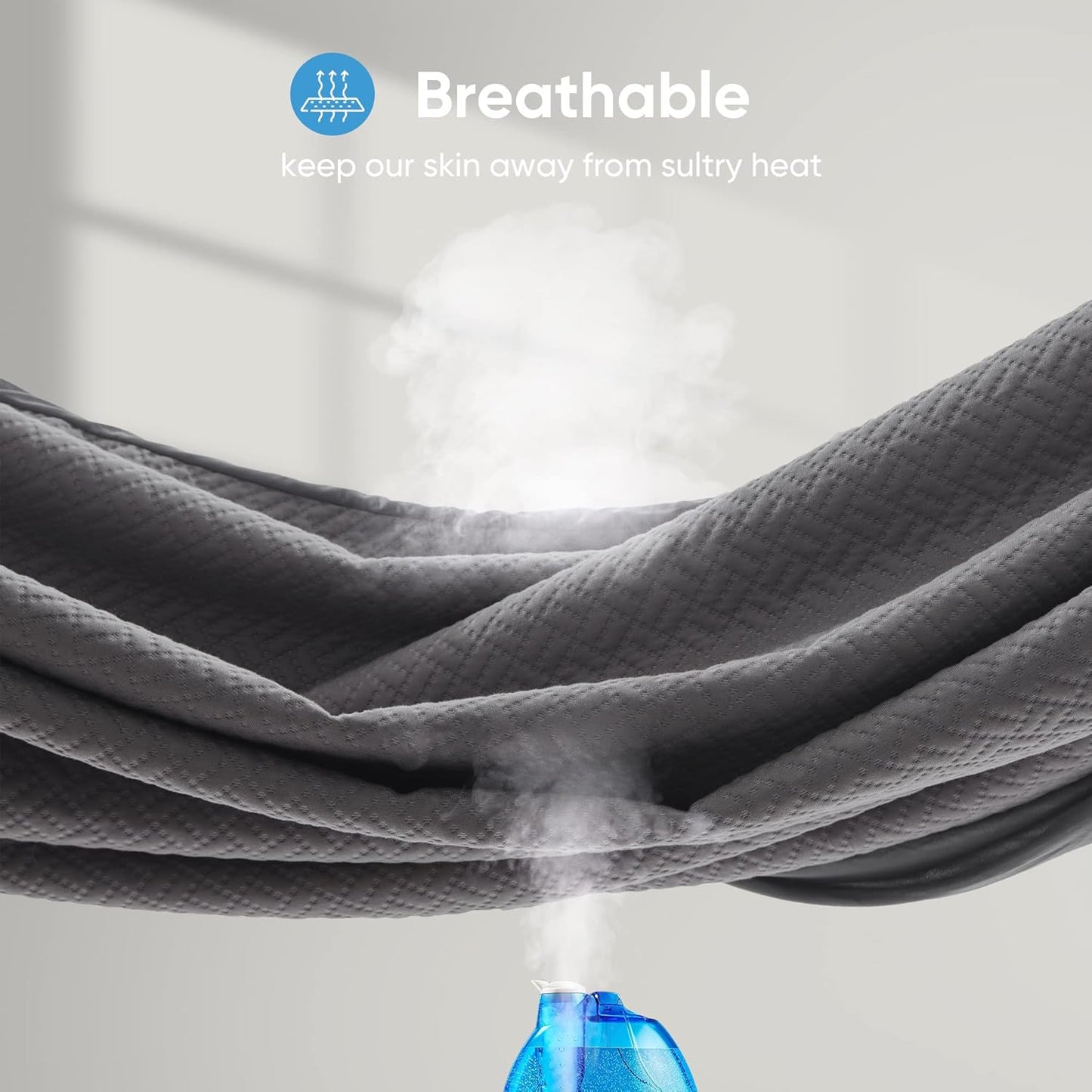 Hanherry 100% Waterproof Queen Size Mattress Protector, Grey, Rayon Made from Bamboo Terry Surface, 3D Air Fabric, 16 inch Deep Pocket, Cooling, Noiseless, Smooth, Breathable, Fits 21 inches