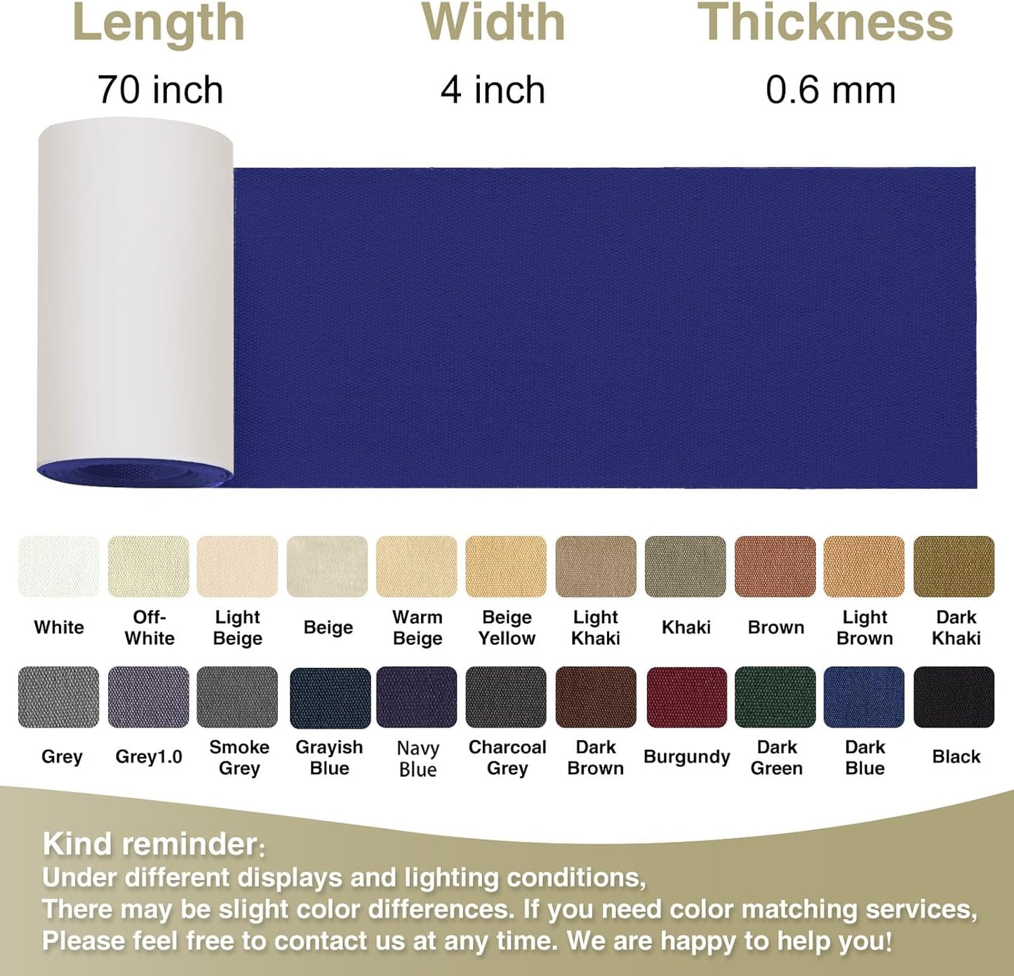 Canvas Repair Tape 4×70 Inch Waterproof Self-Adhesive Fabric Repair Patch for Repairing Boat Covers,Tents,Patio Umbrellas,Car Seats,Luggage,Sofas.(Dark Blue)