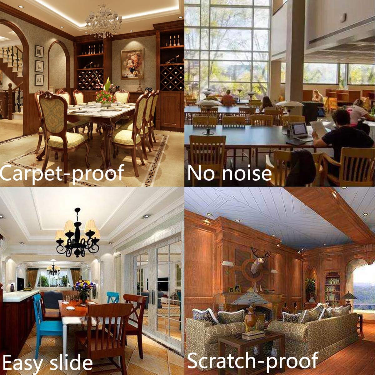 Furniture Sliders-Furnigear (Teflon) Nail in Chair Glides for Carpet and Hardwood Floor - Move Your Furniture Easily & Safely - Best Floor Protector (1x1-3/8-24 Pack)