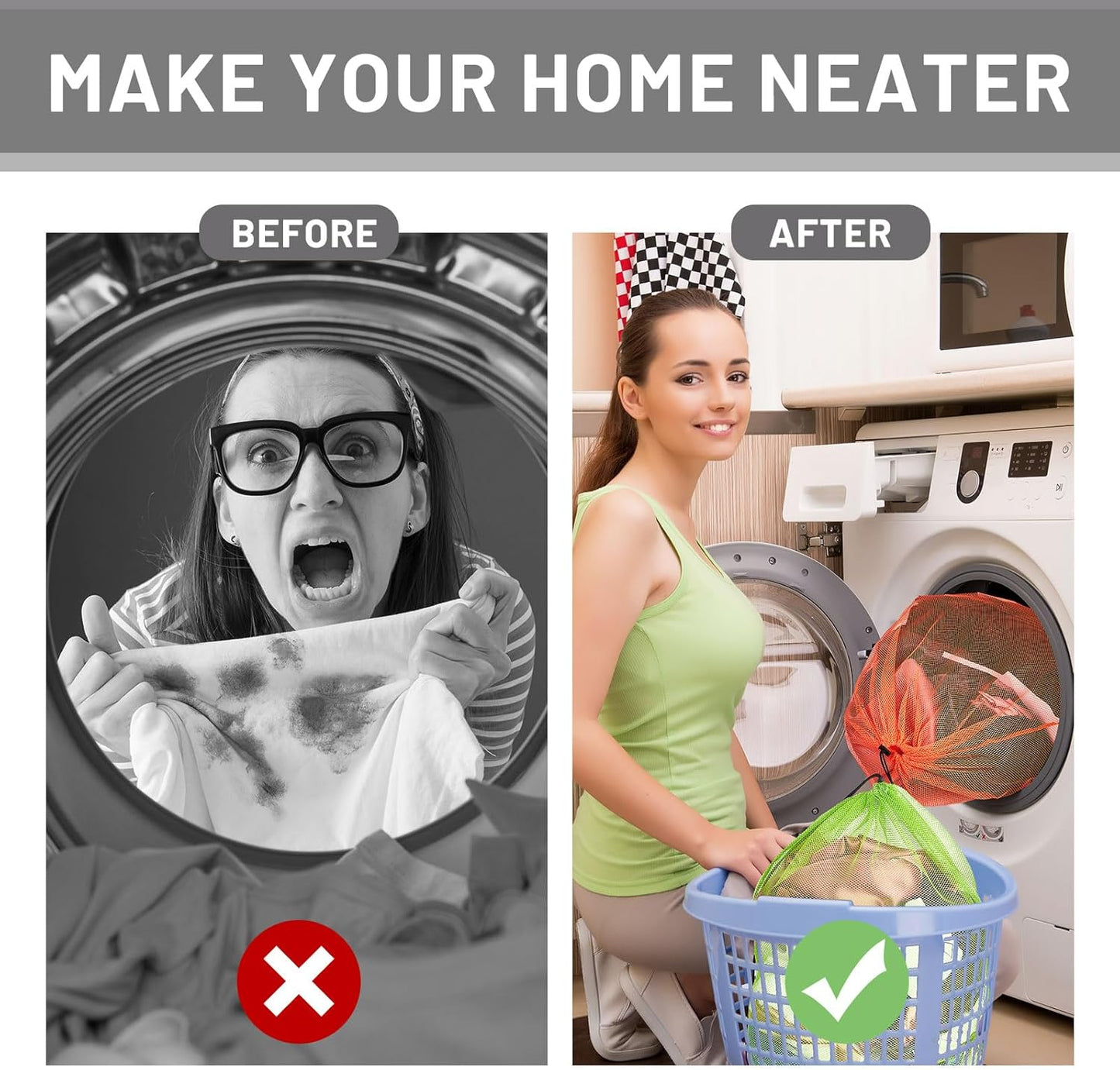 Berlune 12 Pcs Large Laundry Bag Colorful Extra Large Mesh Laundry Bag Bulk with Drawstring Heavy Duty Mesh Machine Washable Drawstring Pouch (32 * 24in)