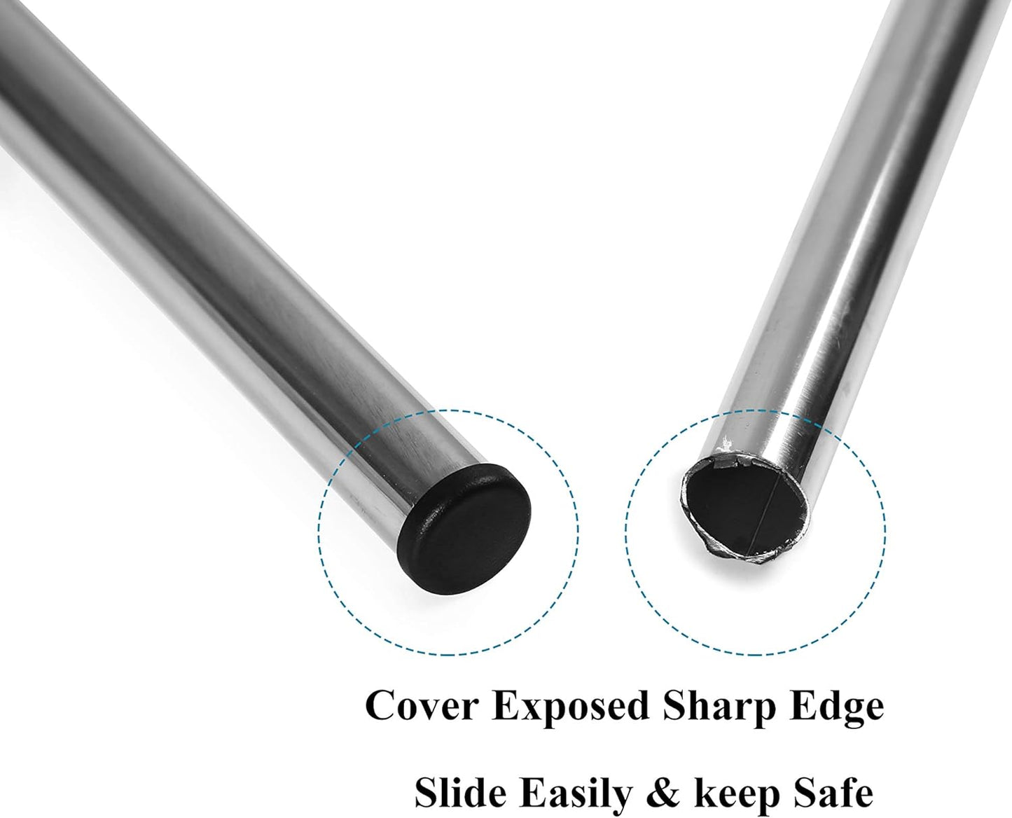 Furnigear Plastic Plugs Tubing End Caps Chair End Caps 1 3/16" Outside Bottom Round Tubing Caps Round Furniture Sliders Glides Black (Fit 1.1-1.13" Tube Inner Diameter, 24pack)