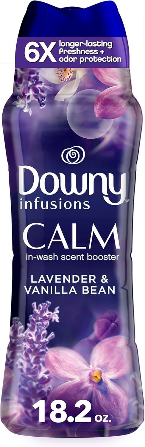 Downy Infusions In-Wash Laundry Scent Booster Beads, CALM, Soothing Lavender and Vanilla Bean, 18.2 oz