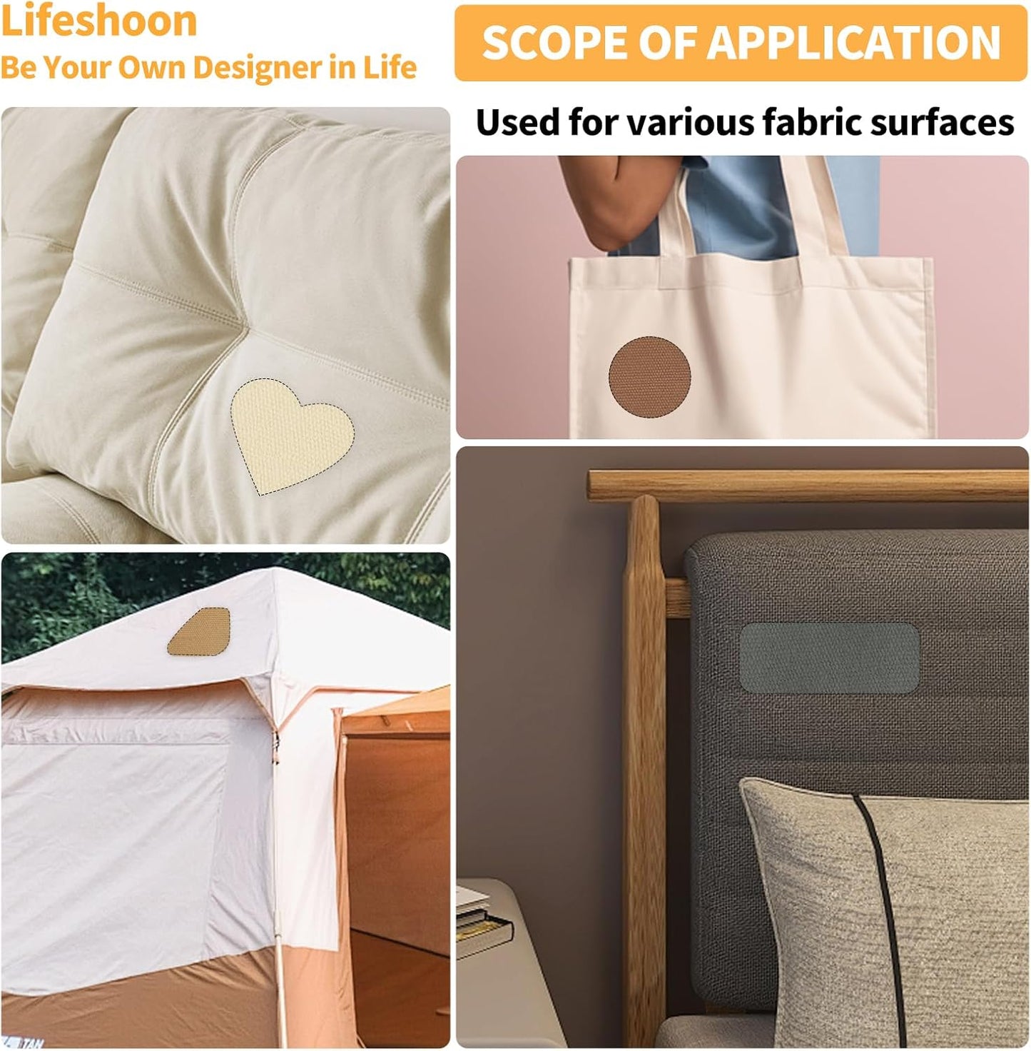 Fabric Repair Patches, Canvas Self-Adhesive Fabric Patches Tape Durable, DIY Large Canvas Repair for Sofa, Couches, Furniture, Chair, Clothing （3.5X79 Inch, Medium Grey）