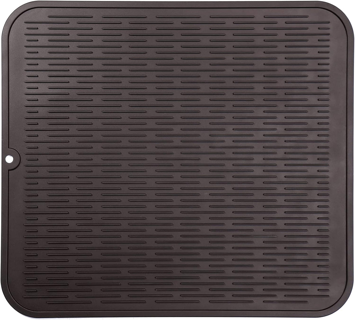 Silicone Dish Drying Mat for Multiple Usage,Easy clean,Eco-friendly,Heat-resistant Silicone Mat for Kitchen Counter or Sink,Refrigerator or Drawer Liner Coffee 2XL 24 inches x 18 inches