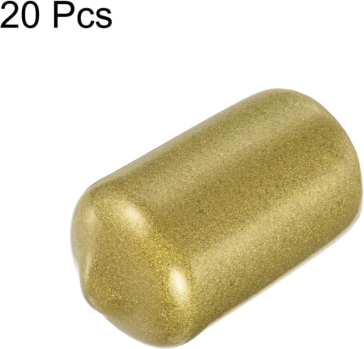 uxcell 20pcs Rubber End Caps 13.5mm ID Vinyl Round Tube Bolt Cap Cover Thread Protectors Gold