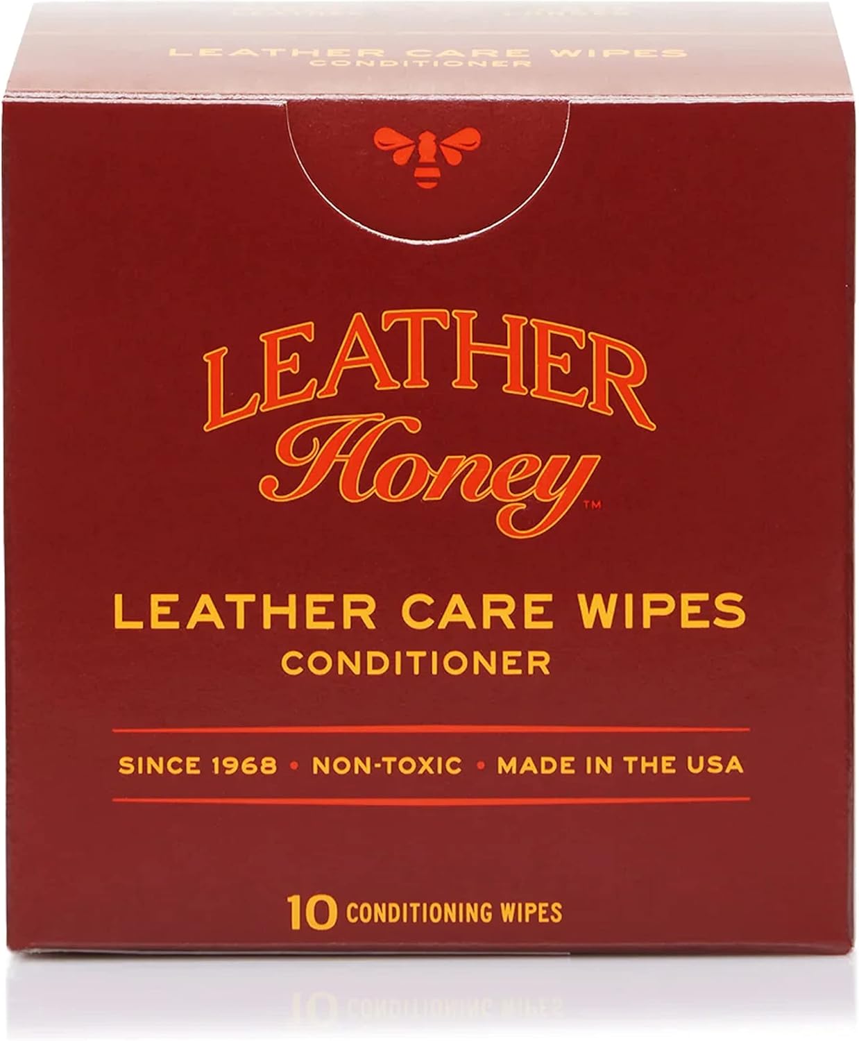 Leather Honey Conditioner Wipes: Restore Leather On-The-Go. Protect & Condition Any Color of Leather Couches, Car Seats, Purses, Shoes, Bags & Tack. Made in the USA! 10 Non-Toxic, Ready-to-Use Wipes