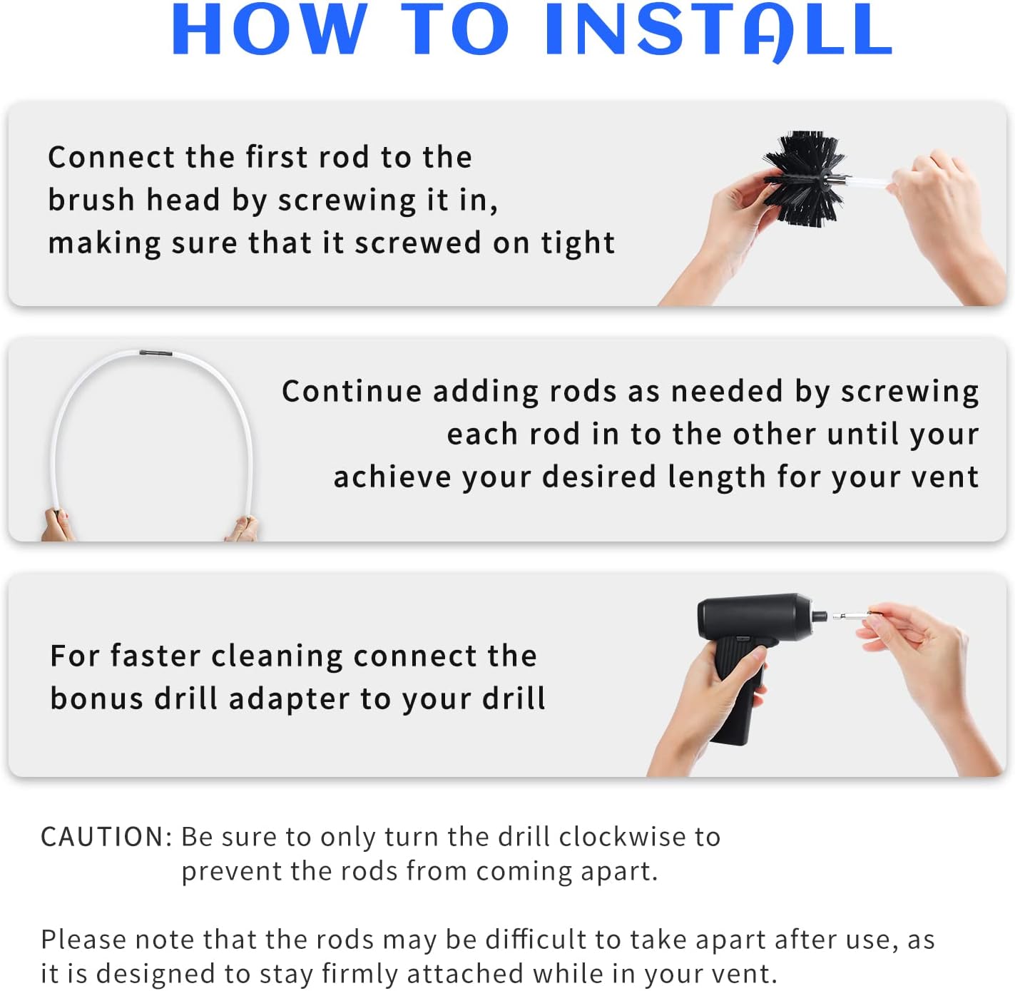 HOKLNUSE Dryer Vent Cleaner Kit Chimney Sweep Cleaning Tools Pellet Stove Cleaner Kit Air Dryer Duct Fireplace Brushes for Easy Lint Cleaning with 4" and 6" Brush Heads (Medium Duty, 30Feet)