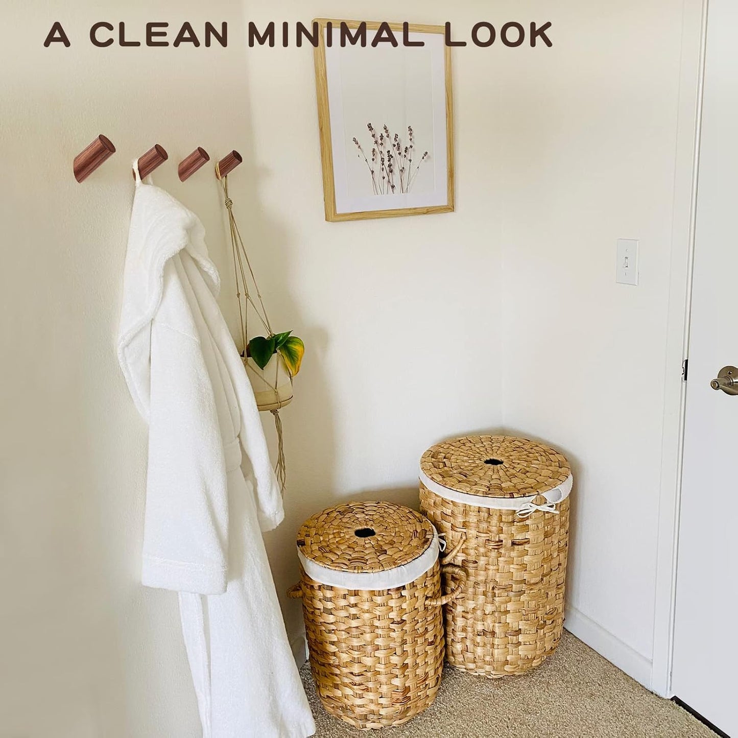 Wood Hooks, 3 Pack Wall Hooks Heavy Duty Rustic Coat Hooks Wall Mounted, Decorative Hooks for Hanging Coats Hats Towels Robes Hat Rack for Wall (Walnut Wood)