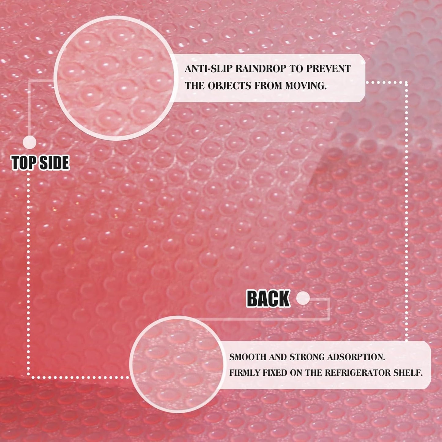 20Pcs Refrigerator Liners, Washable Fridge Liner Shelf Mats Refrigerator Pads for Cupboard Cabinet Drawer Home Kitchen Accessories Organization (Pink)