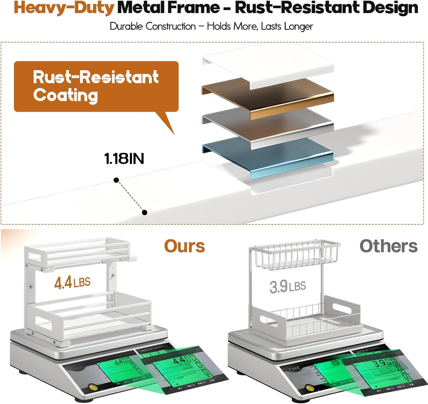 1-Pack Under Sink Organizers and Storage,2-Tier L Shape Pull Out Cabinet Organizer With Round Tube Slide Rails,Hight Adjustable Slide Out Drawers for Kitchen&Bathroom,Multi-Purpose Storage Shelf-White