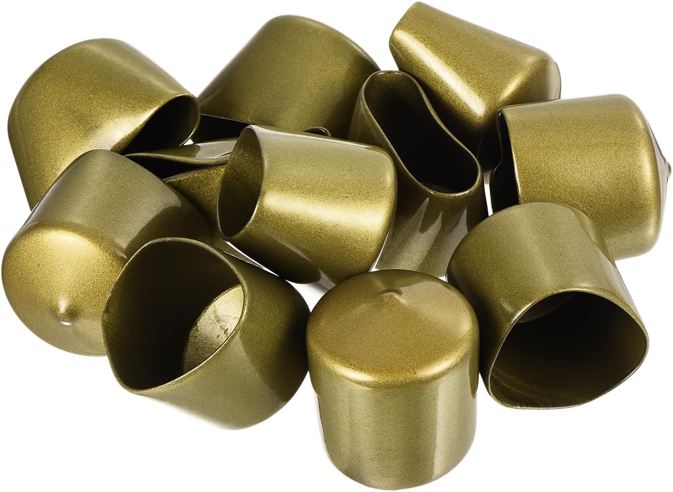 uxcell 20pcs Rubber End Caps 1 3/8"(35mm) ID Vinyl Round Tube Bolt Cap Cover Thread Protectors Gold