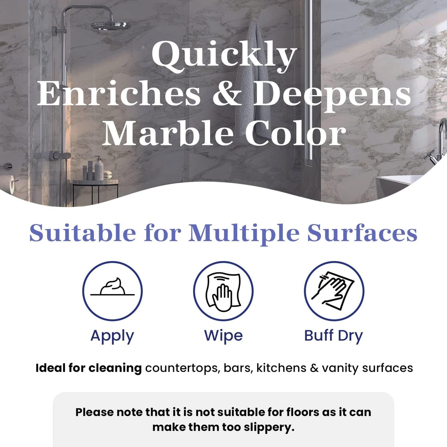 Marblelife Marble Gloss Conditioner, Used For Heavy Duty Countertop, Table, Bar, and Vanity Surfaces, Easy To Use Marble Conditioner Helps Rejuvenate and Revive Surfaces, 16oz