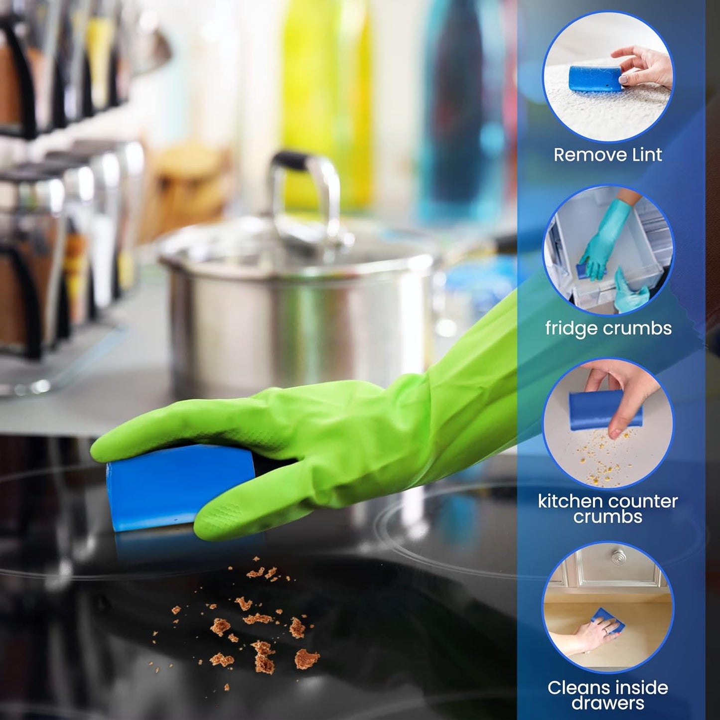 Tackzo Reusable and Washable Lint Roller Multi-Purpose Travel Lint Remover Cleaner Roll with VersaScrub - Eco-Friendly Sticky Roller & Brush for Hard to Reach Areas in Home Car, Quick and Easy