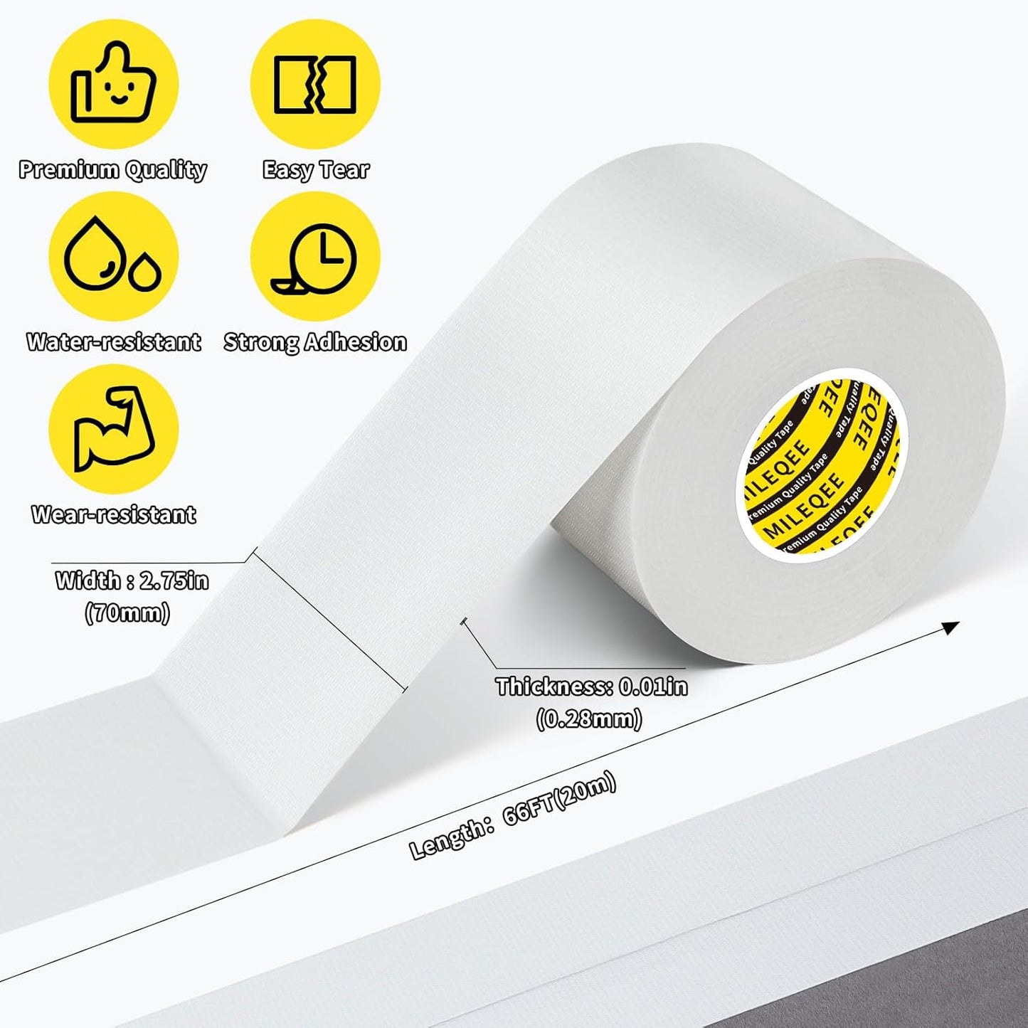 Cloth Duct Window Seal Strip Tape for Winter, 2.75in x 66FT, Weather Stripping Sealing Insulation Tape for Door, Weather Tape for Windows to Keep Cold Out, Window Sealer Draft Blocker