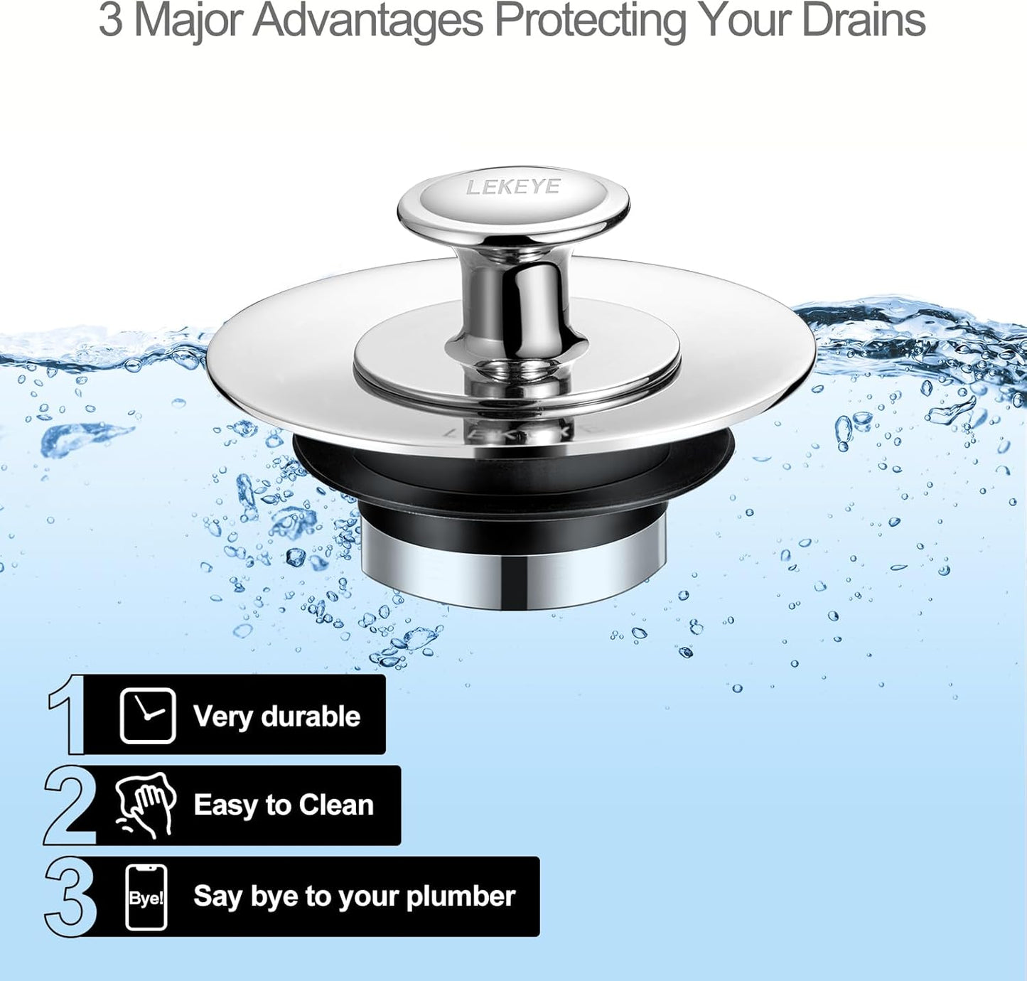 LEKEYE Shower Drain Hair Catcher | Bathtub Stopper/Strainer Stainless Steel Drain Protector