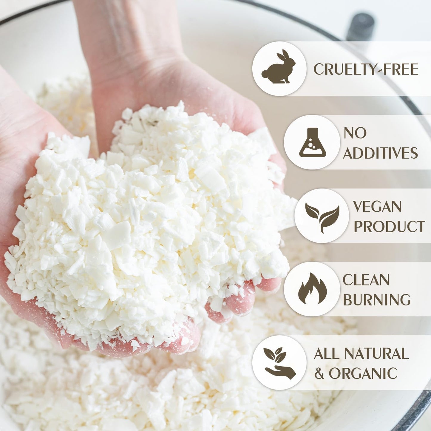 Soy Wax Flakes, Waxcanpy Natural Candle Wax, Organic Soy Wax for Candle Making from Farm, No Additives, Harmless and Pure (0.5lb)