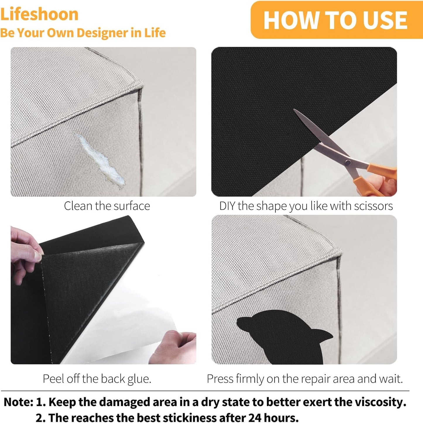 Fabric Repair Patches, 35X79 Inch Canvas Self-Adhesive Fabric Patches Tape Durable, DIY Large Canvas Repair for Sofa, Couches, Furniture, Chair, Clothing （35X79 Inch, Grey）