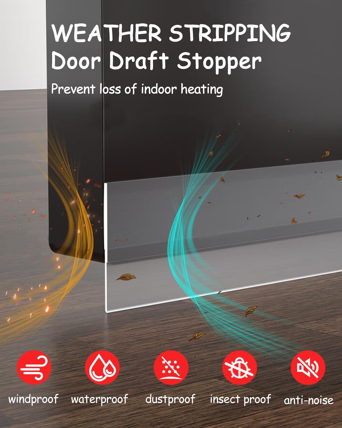 Silicone Weather Stripping, 3 inch (W) x 20 Ft (L) Door Draft Stopper, Windows Seal Strip for Gaps of Door and Windows, Garage Door Under Bottom, Sealing Tape Shower Doors Sweep, White