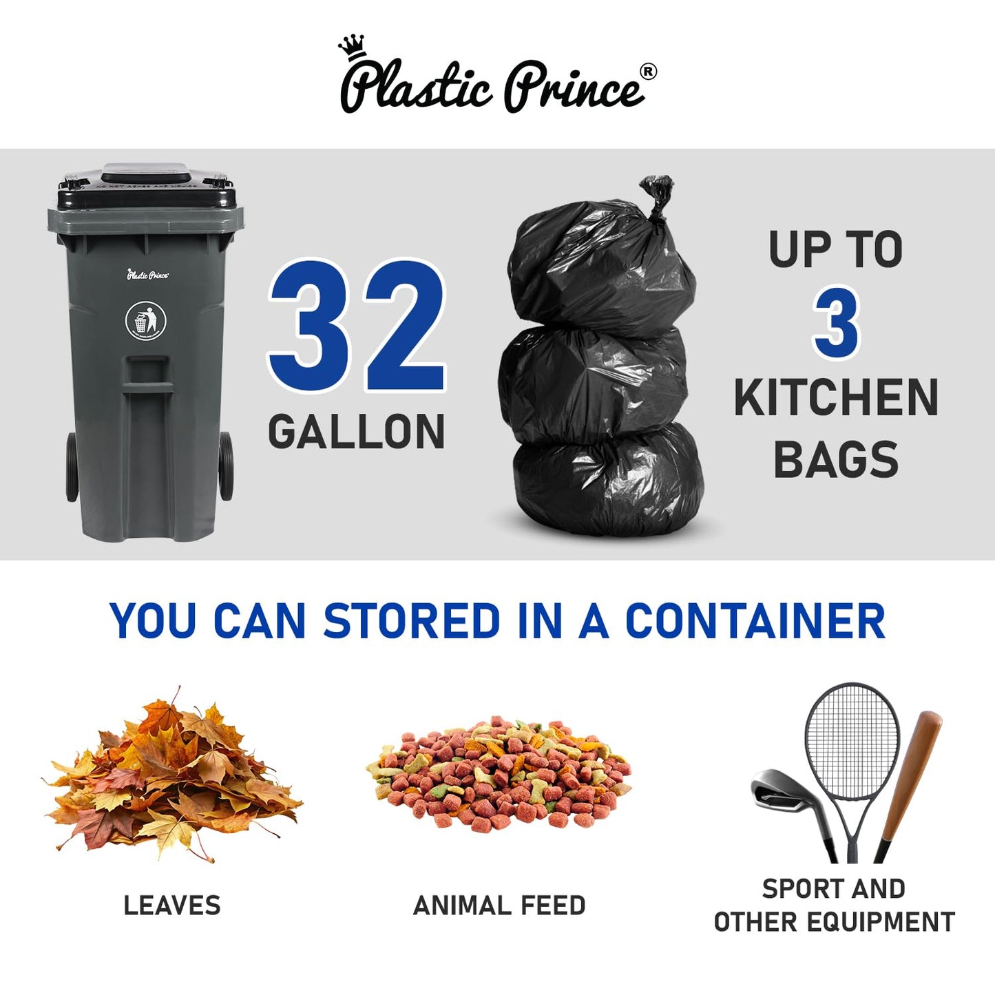 32 Gallon Trash Can Lid Outdoor Trash Can with Lid and Wheels Heavy-Duty Trash Bin for Outside Plastic 32 Gallon Garbage Can Wheeled Gray for Hospitals Restaurants Offices, Pack of 2