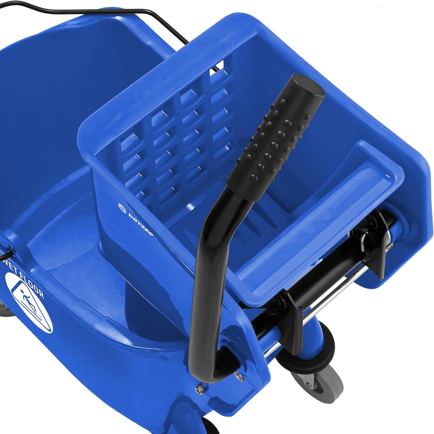 Dryser Commercial Mop Bucket with Side Press Wringer, 26 Quart, Blue