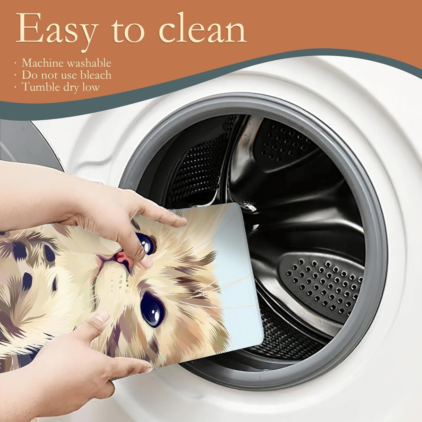 Cute Cat Dish Drying Mat for Kitchen Counter Decor,Watercolor Dish Drying Rack Pad Absorbent Reversible Microfiber for Coffee Tableware Sink Countertop 18x24 Inch