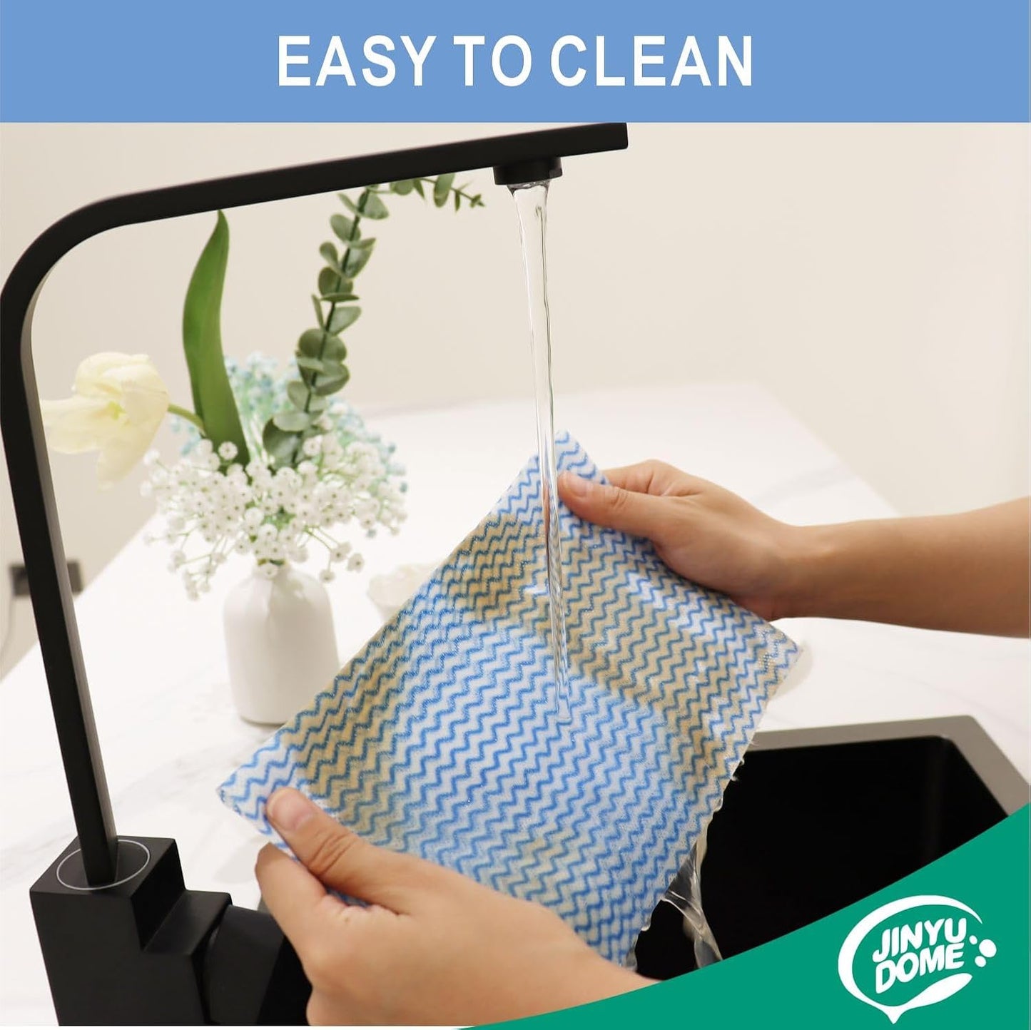 Handi Wipes Reusable Cloths, Blue Disposable Kitchen Cleaning Rolls, Heavy Duty Cleaning Cloths,J Cloth, Blue, 50 Pcs/Roll, Total 3 Rolls