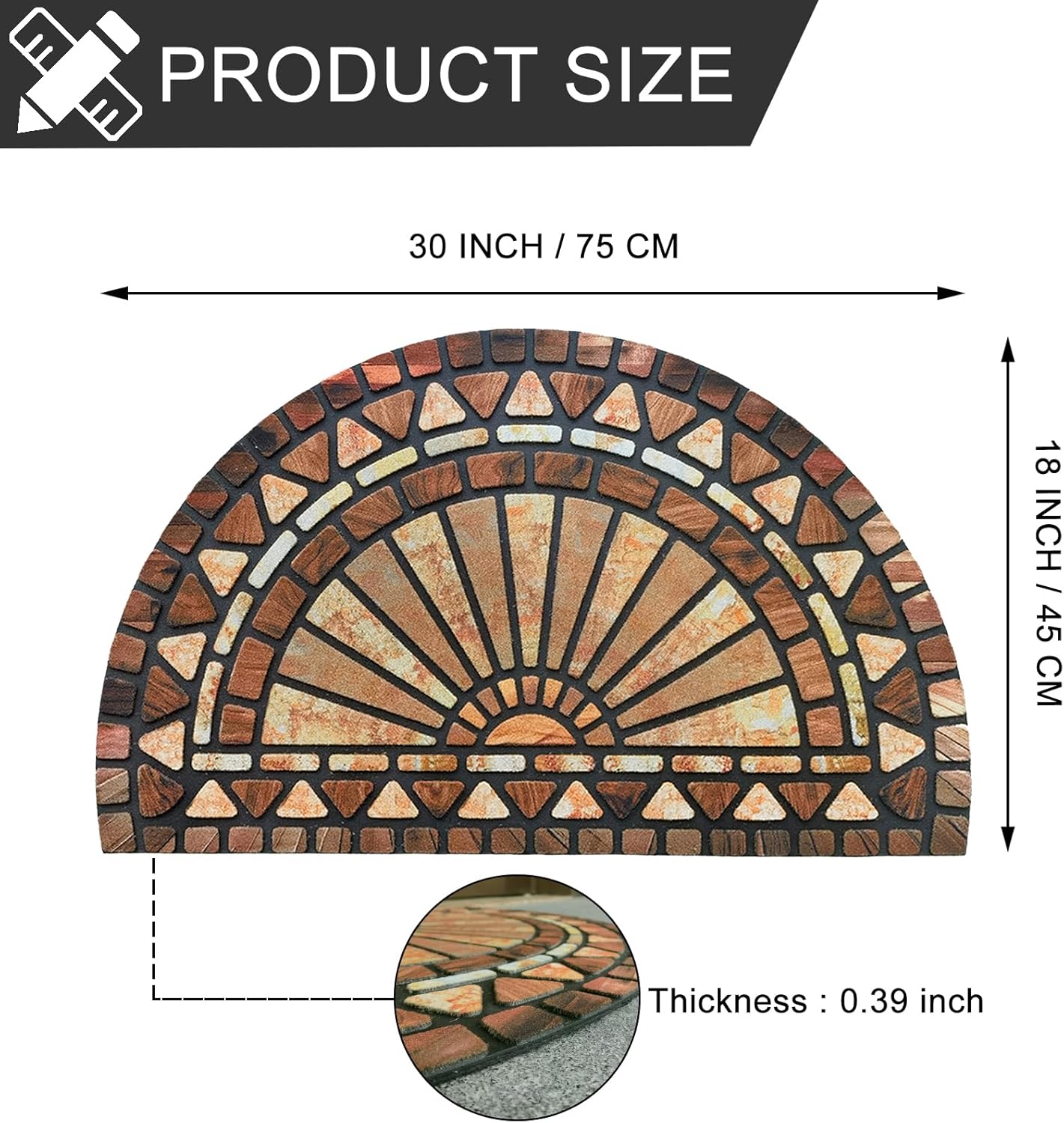 CHICHIC Welcome Door Mat 18 x 30 Inch Front Doormat Outdoors for Home Entrance Outdoors Mat for Outside Entry Way Doormat Entry Rugs, Heavy Duty Non Slip Rubber Back Low Profile, Orange Brown