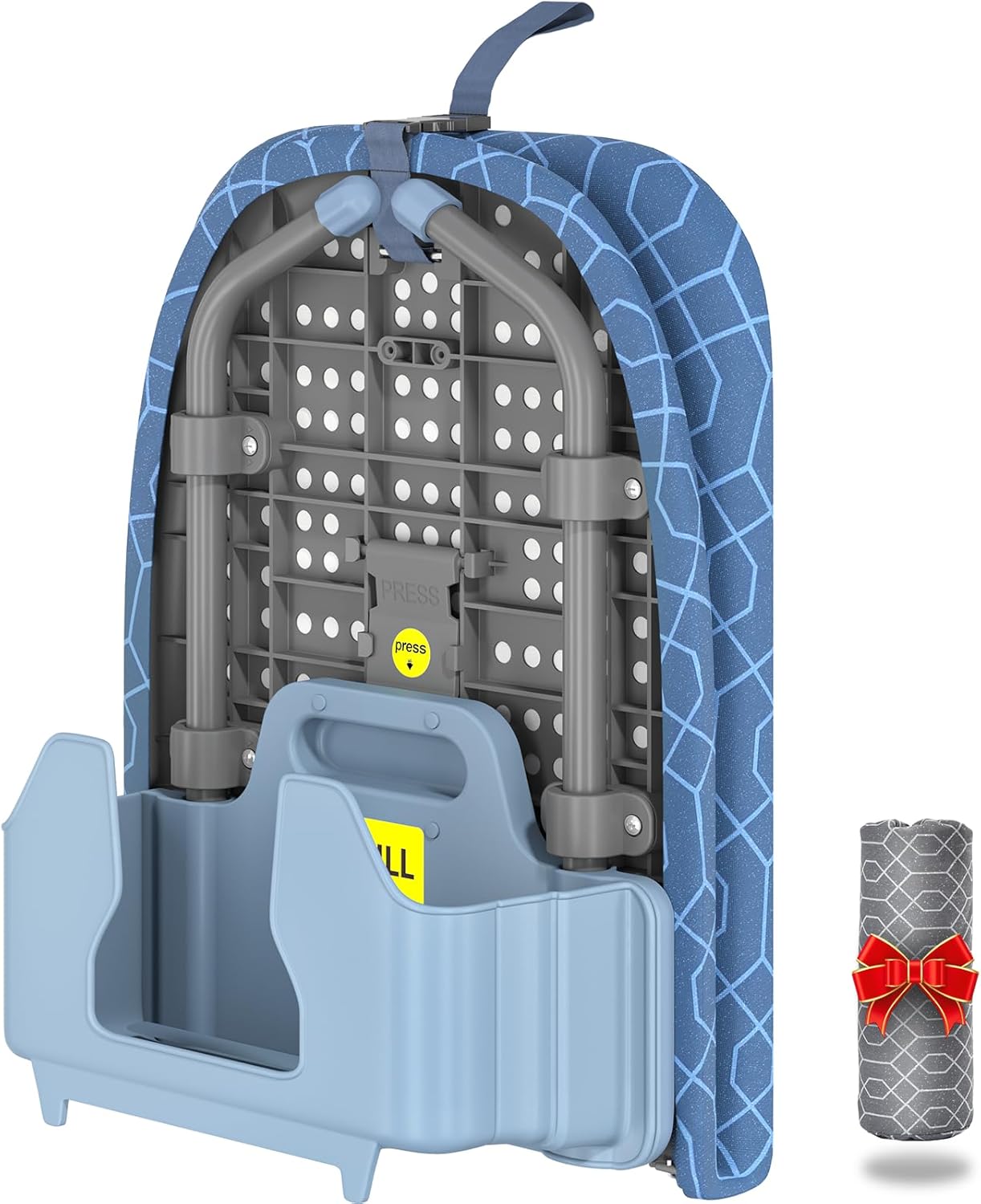 APEXCHASER Ironing Board Small with Iron Holder, Tabletop Small Iron Board with 2 Heat Resistant Ironing Covers, Portable Tabletop Ironing Board with Non-Slip Feet for Home Travel Use