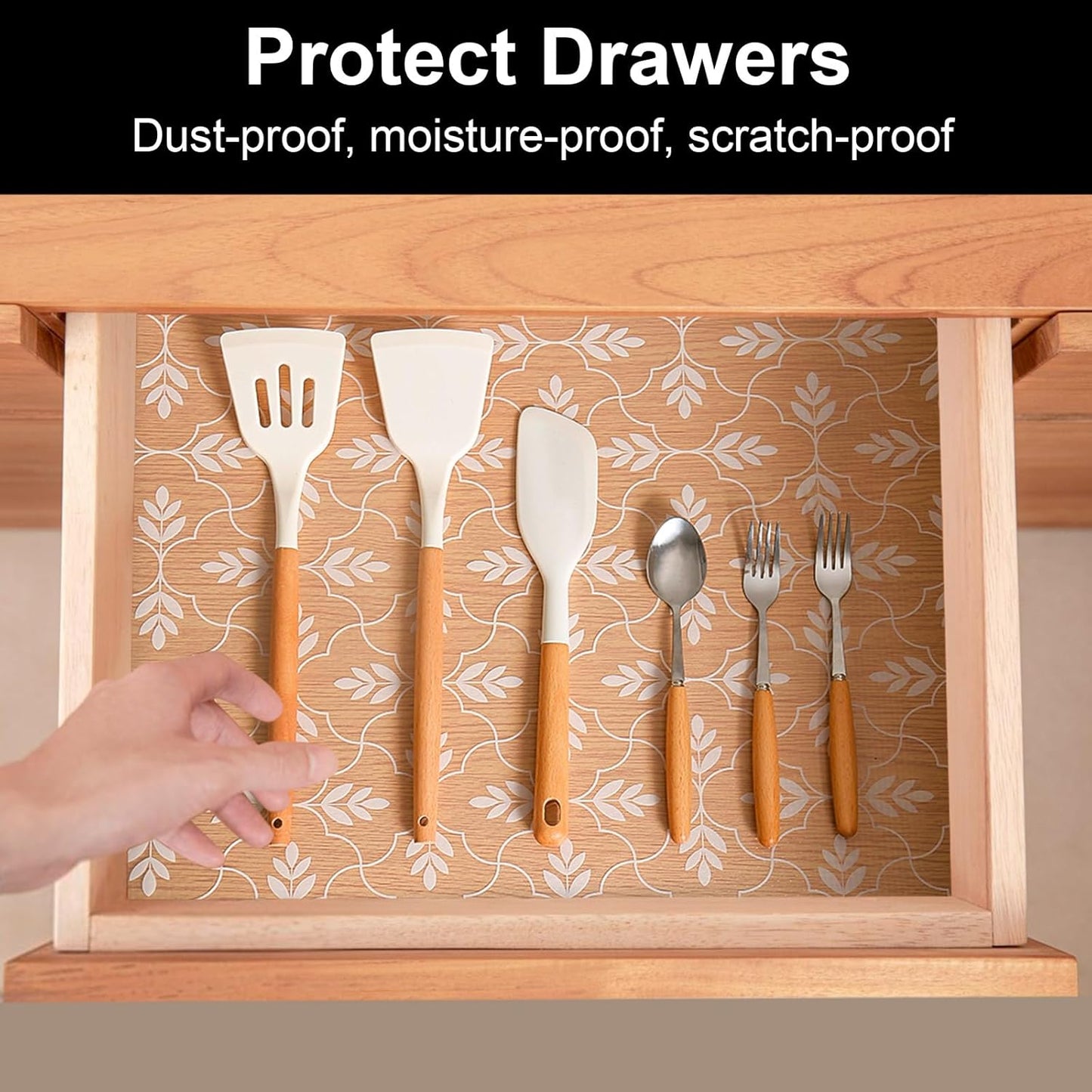 Cooyes Shelf Paper for Kitchen Cabinets Non Adhesive, Waterproof & Oil-Proof Kitchen Drawer Liner for Refrigerator Drawer Fridge Cupboard (23.6 Inch W x 354 Inch L)