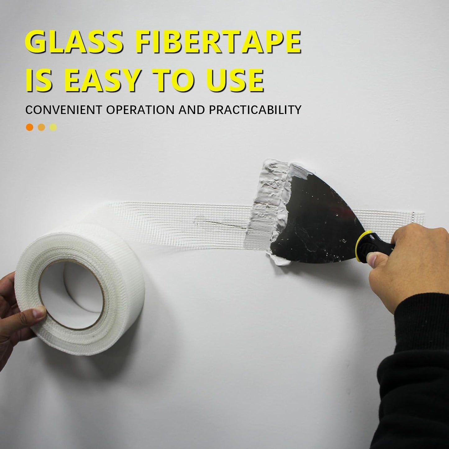 Drywall Joint Tape, 2" x 150 Feet Self-Adhesive Encrypted Fiberglass Drywall Repair Mesh Tape for Wall Cracks and Seam Patch