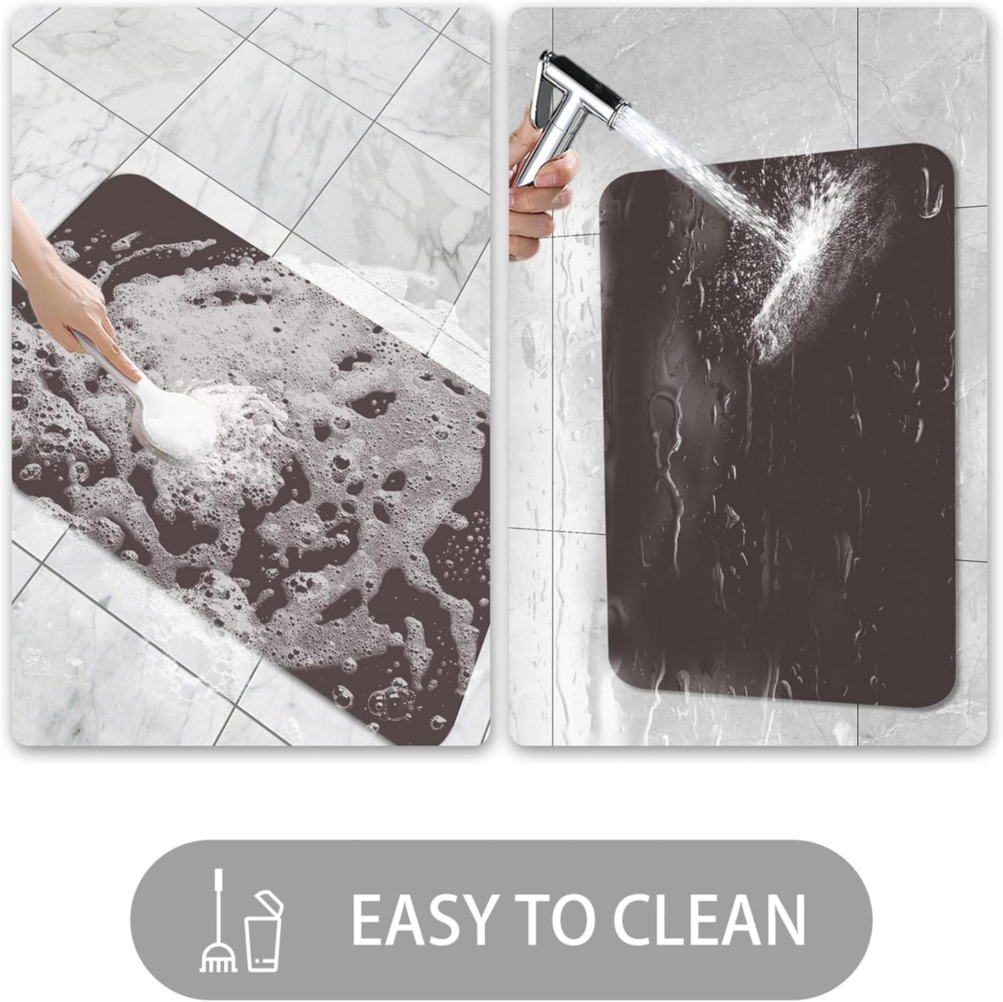 Ultra Thin Door Mat Indoor Entrance, 1/10 in Thin Door Mats for Inside Entry, Non-Slip Rubber Backing Washable Doormat, Fade Resistant, Absorbent, Low Profile Dirt Trapper, 35"X24",Coffee