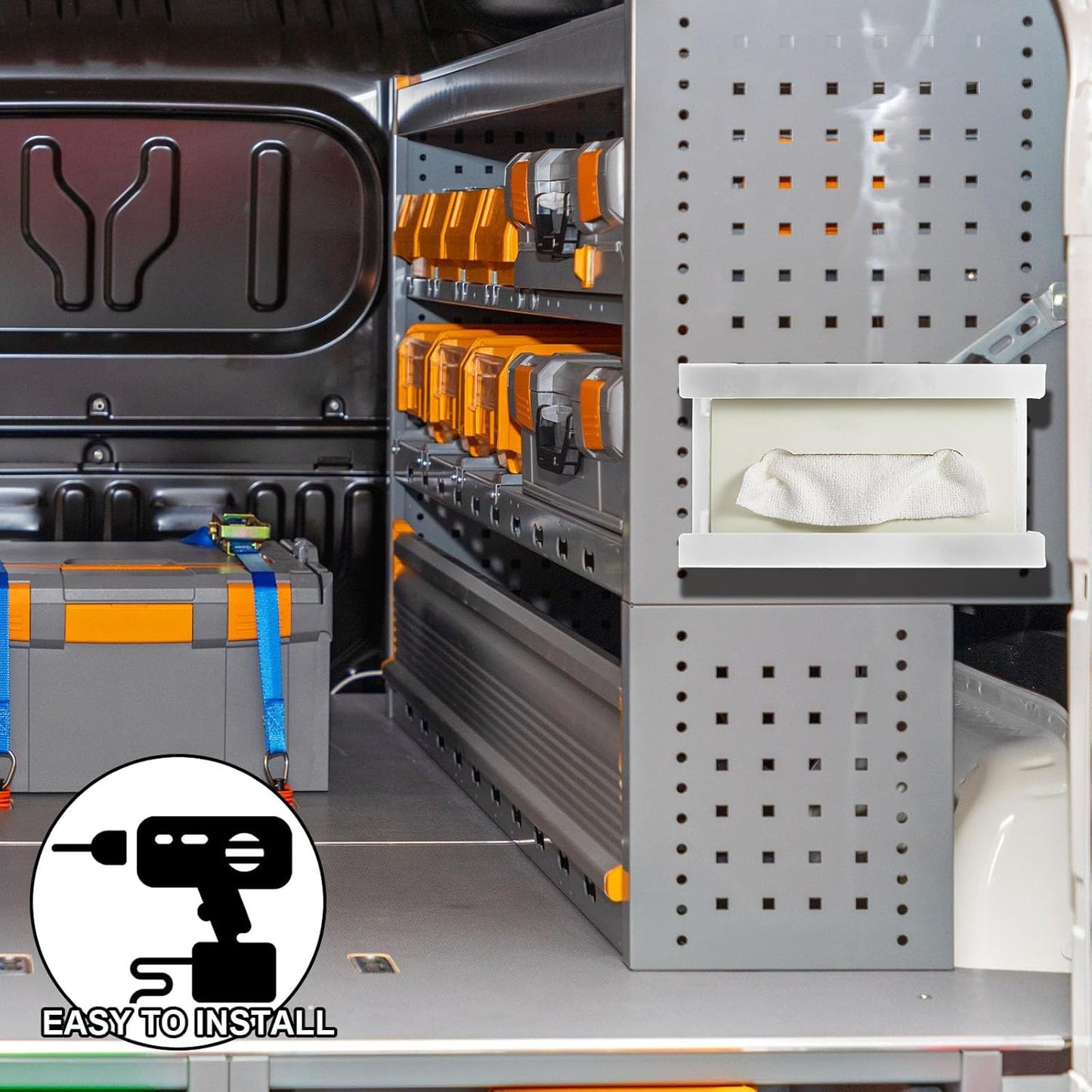 Lounsweer 2 Pcs Magnetic Glove Dispenser Holders Wall Mount Boxes of Gloves Commercial Quality Towels Wipes Paper Tissue Box Holder Kitchen Fridge Office Workshops Garage Tool Hospital(White)