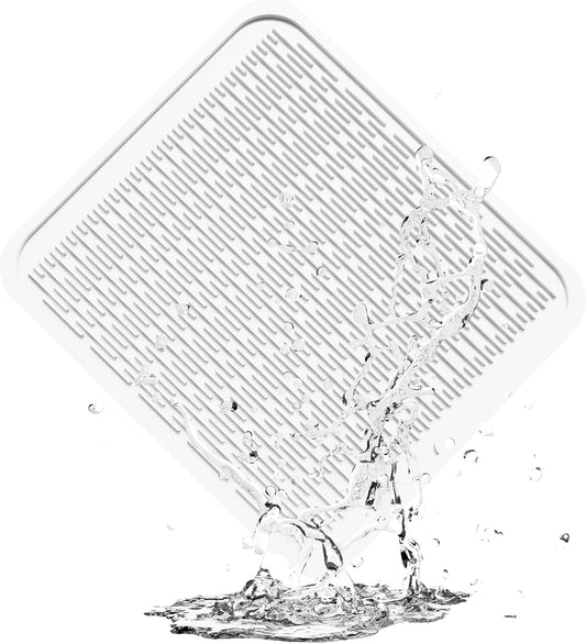 ZLR Silicone Dish Drying Mat for Kitchen Counter, Eco-Friendly Fast Dry Dish Mat, Easy Clean Multi Usage Drying Matt, Heat Resistant Trivet, 16" x 18" XL, Milk White