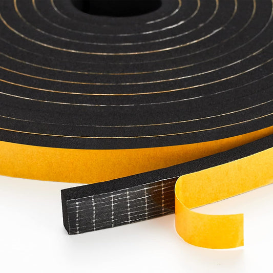 60 Feet Weather Stripping Door Seal, 1/4" Wide X 1/8" Thick Door Seal Strip High Density Foam Tape Adhesive Strip for Door Soundproofing,Window Insulation (1/4" x 1/8" x 60FT,Black)
