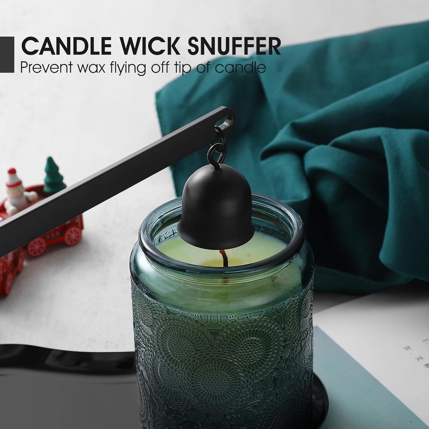 PATOISE 3 in 1 Candle Accessory Set, Candle Wick Trimmer Cutter, Candle Snuffer Mini, Candle Wick Dipper in Gift Package for Candle Aromatherapy Lovers(3PCS Black)