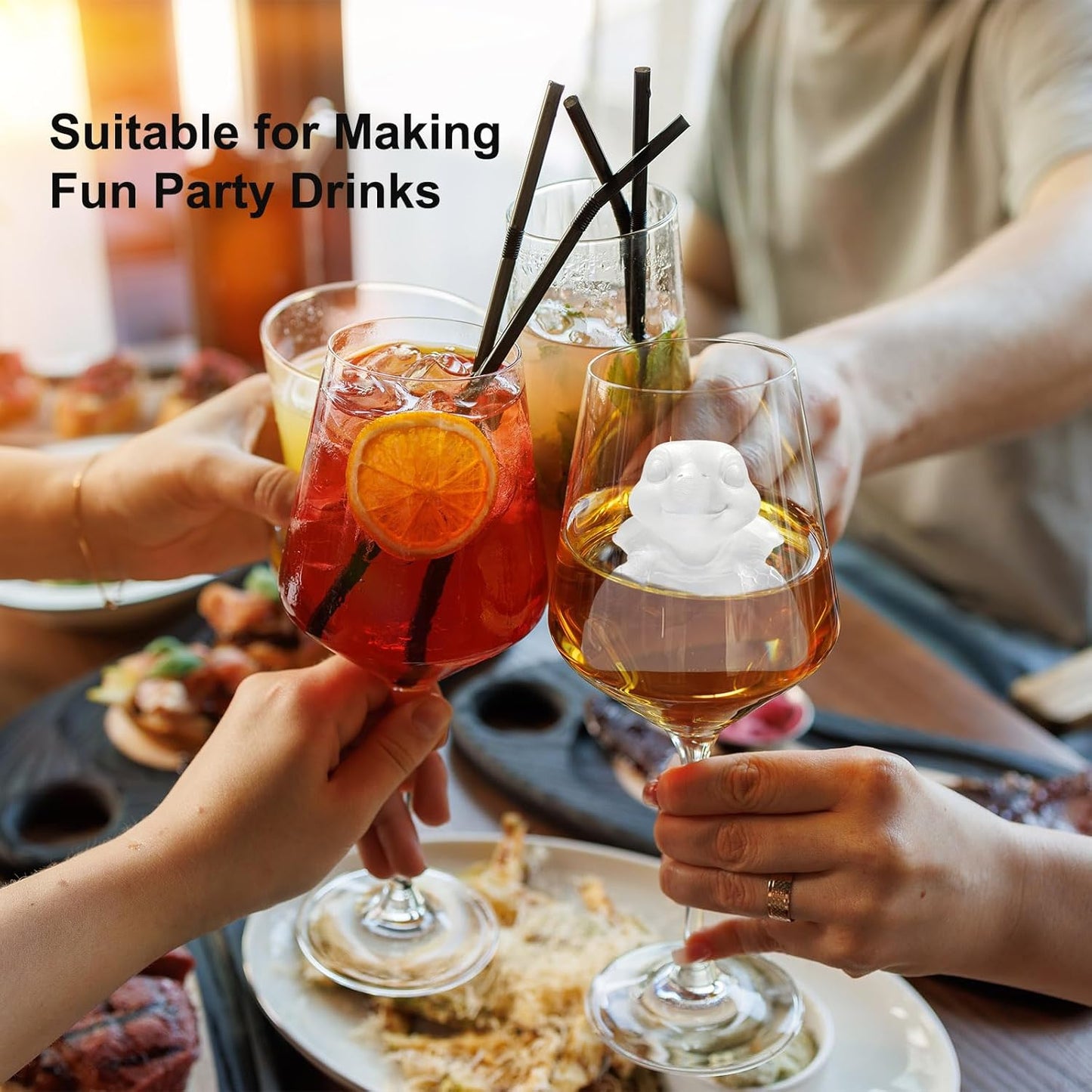 3D Turtle Ice Cube Silicone Molds Tray for Whiskey, Cocktail, Drink Decor, Bar; Rich Details. Cute Turtles Gifts for Women Kids Girls Boys, Fun Animal Shape Soap Epoxy Resign Mold; 2 Pack