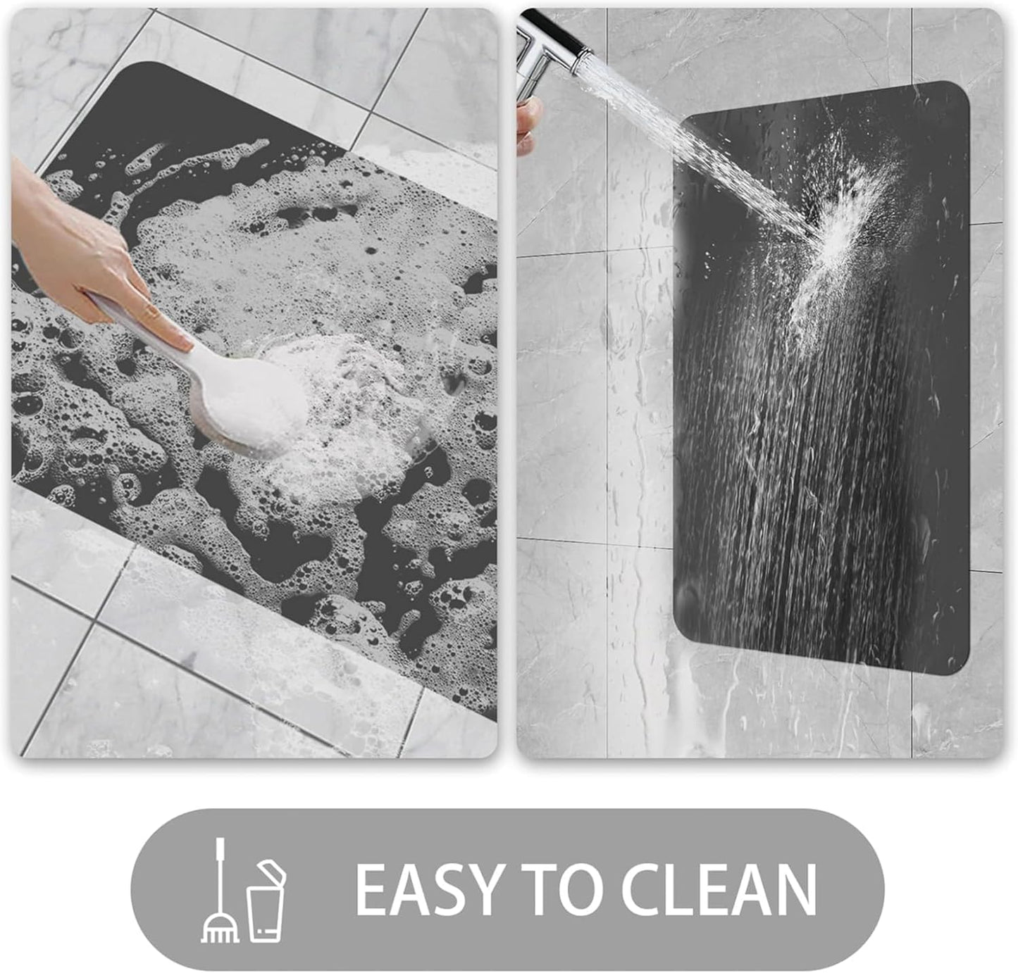 Ultra Thin Door Mat Indoor Entrance, 1/10 in Thin Door Mats for Inside Entry, Non-Slip Rubber Backing Washable Doormat, Fade Resistant, Absorbent, Low Profile Dirt Trapper, 35"X24",Distressed