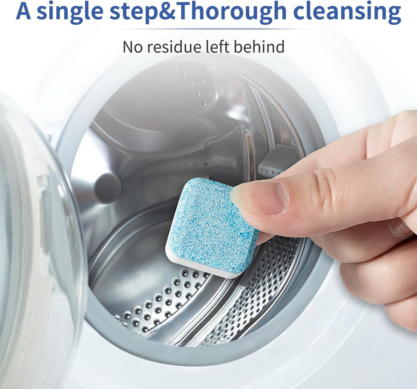 Washing Machine Cleaner Tablets - 24 Tabs (2x12 Pack), 1 Year Supply Deep Cleaning for HE Front Load & Top Load Washers, Septic Safe Eco-Friendly Deodorizer for Drum and Tub Seal