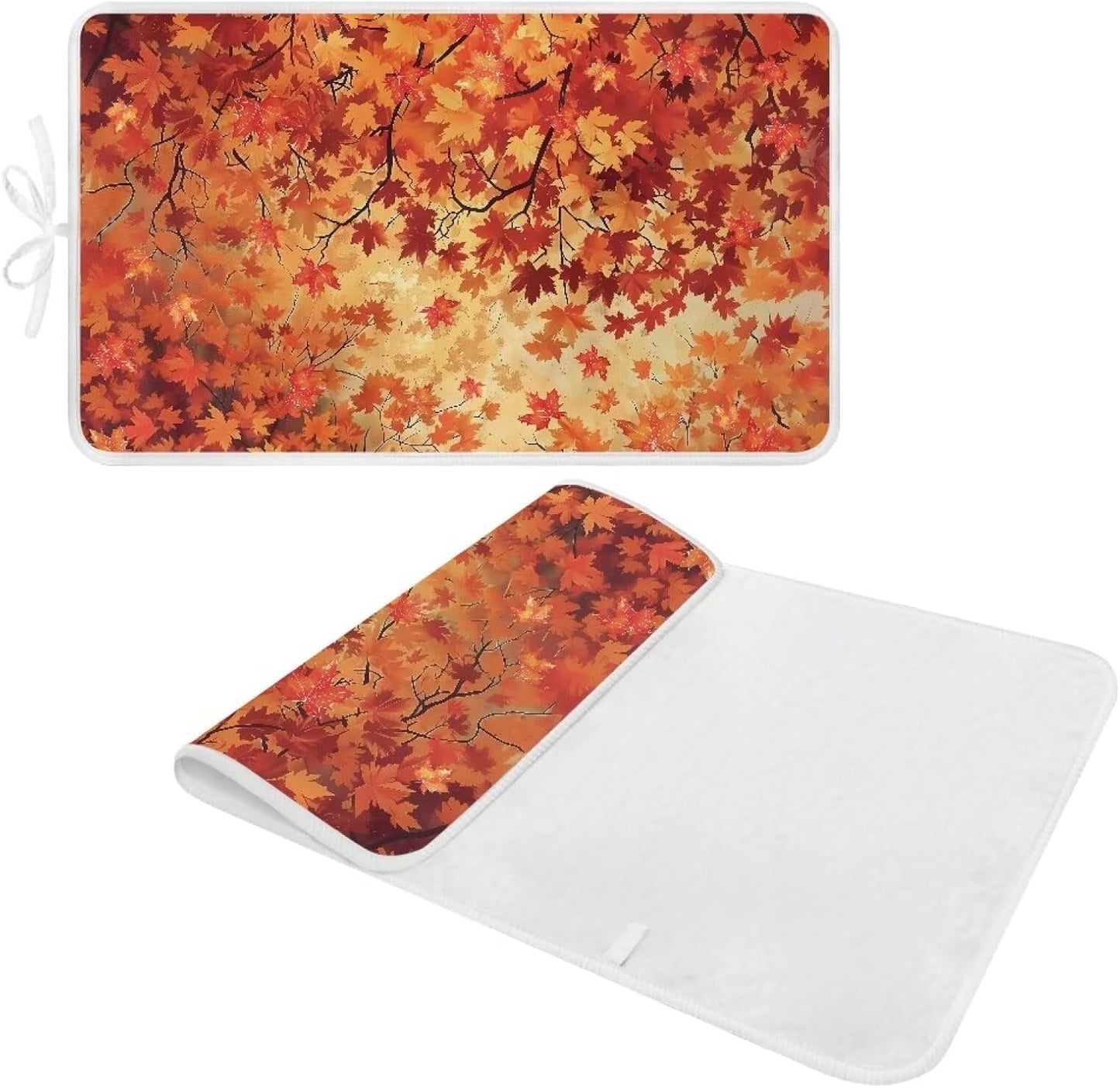 Ironing Mat Maple Leaf Ironing Board Pad Heat Resistant, Portable, Quilting & Travel Blanket 32 x 16 Inch Thanksgiving Small Ironing Mat for Table Top Autumn Decor,Countertop,Etc