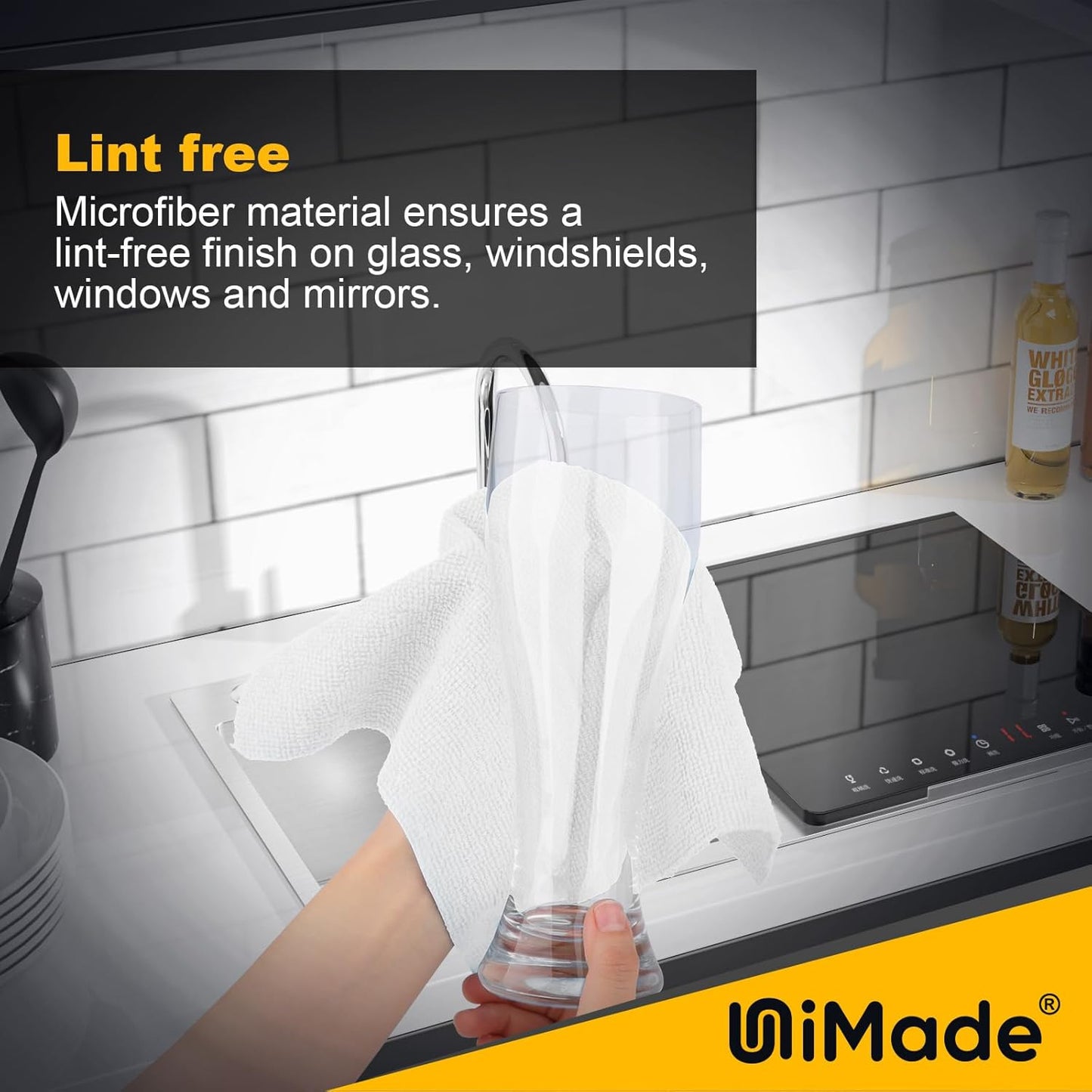 Shop Rags, 100 Sheets Microfiber Cleaning Cloth Commercial Grade Washcloths Lint-Free Bulk Shops Towels for Cars Mechanic Restaurant Garage Housekeeping, 11"x 9", White