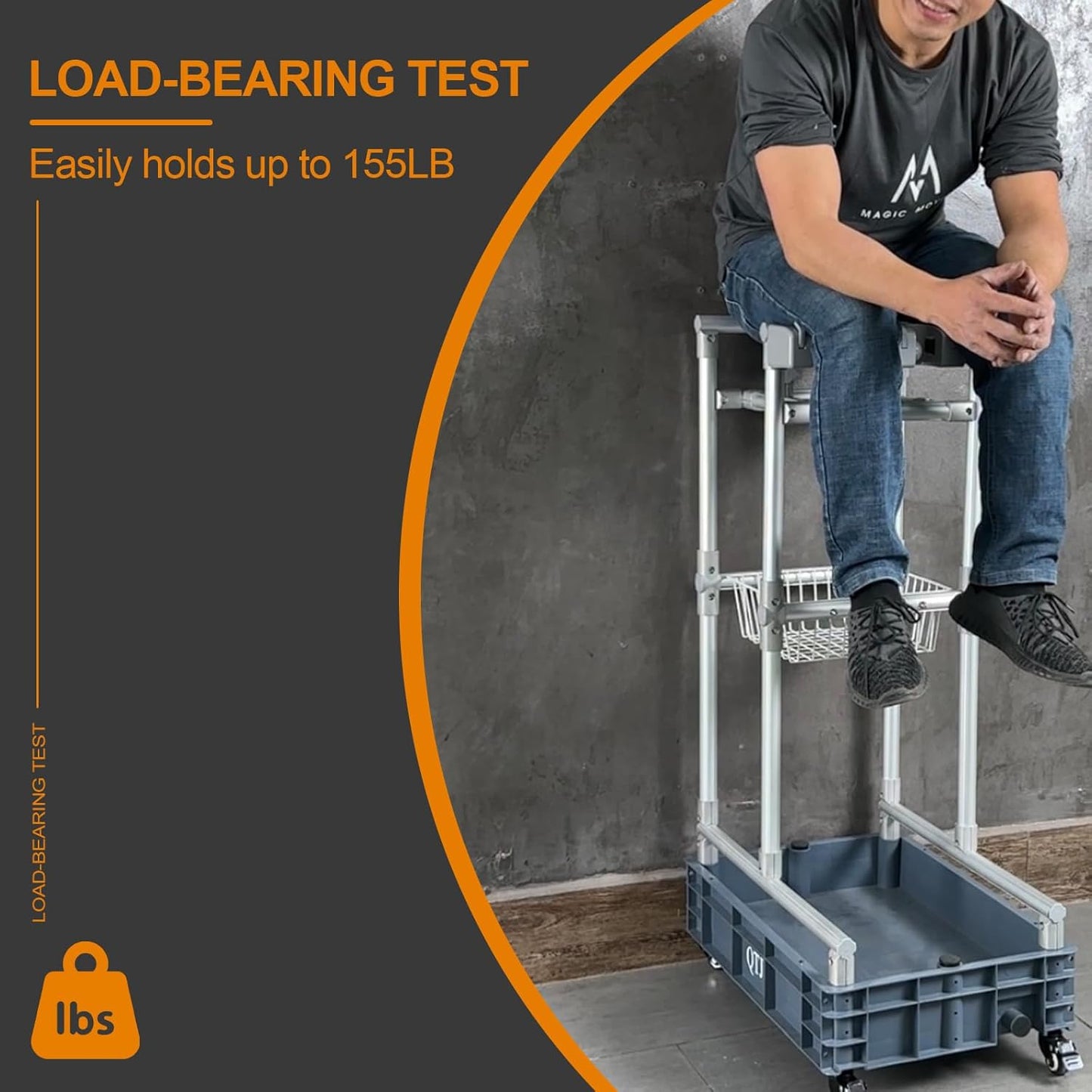 Rolling Cleaning Cart with Mop & Broom Organizer ， Convenient Storage Cart for Janitorial Supplies, Tools, and Cleaning Equipment ， Floor Cleaning Station with Wheels for Housekeeping, Garage &Garden