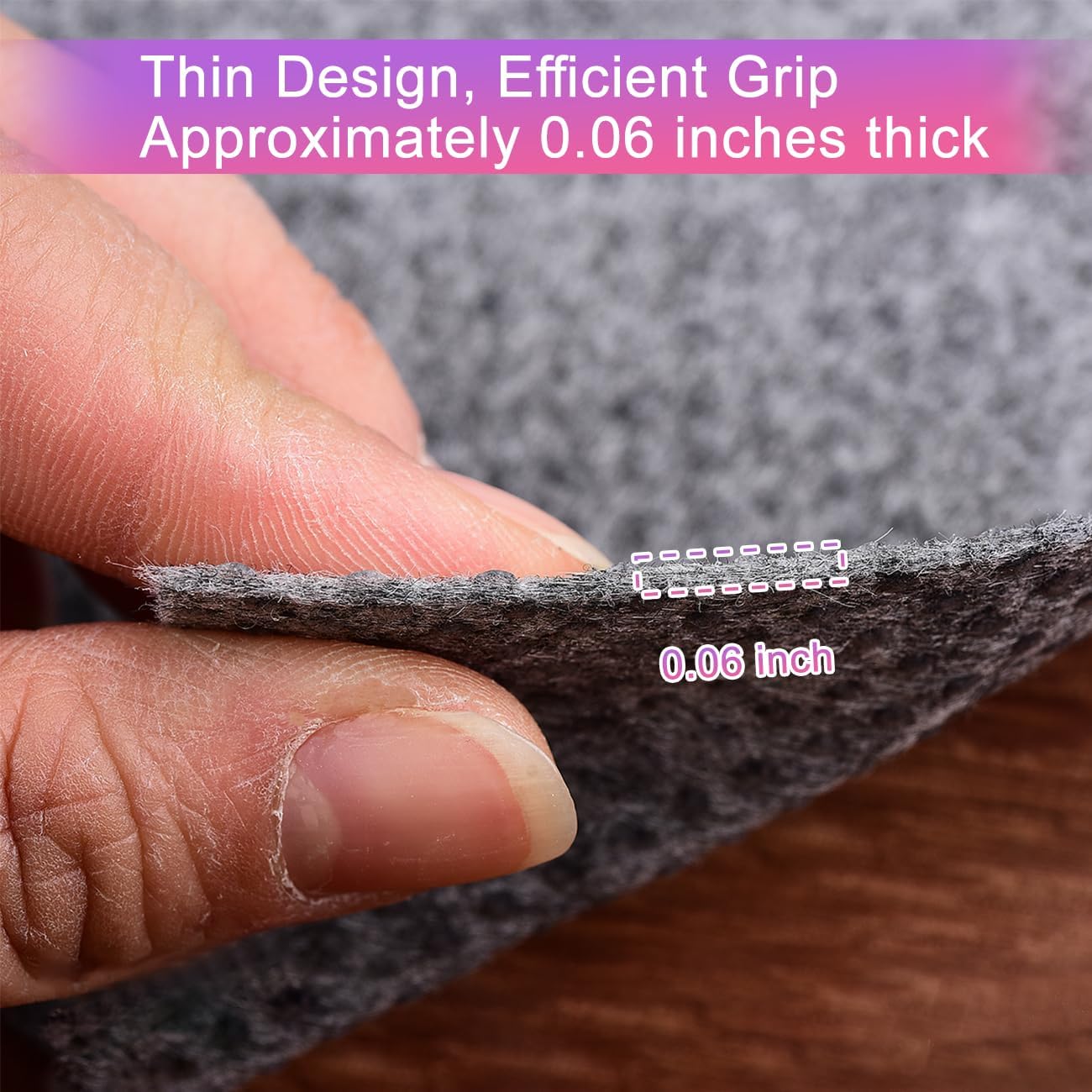 Ultra Strong Anti-Slip Rug Felt Pad 2 x 4 Feet Non Slip Area Gripper, Thin Profile Non Skid Carpet Mat Keep Your Rugs in Place- Gray