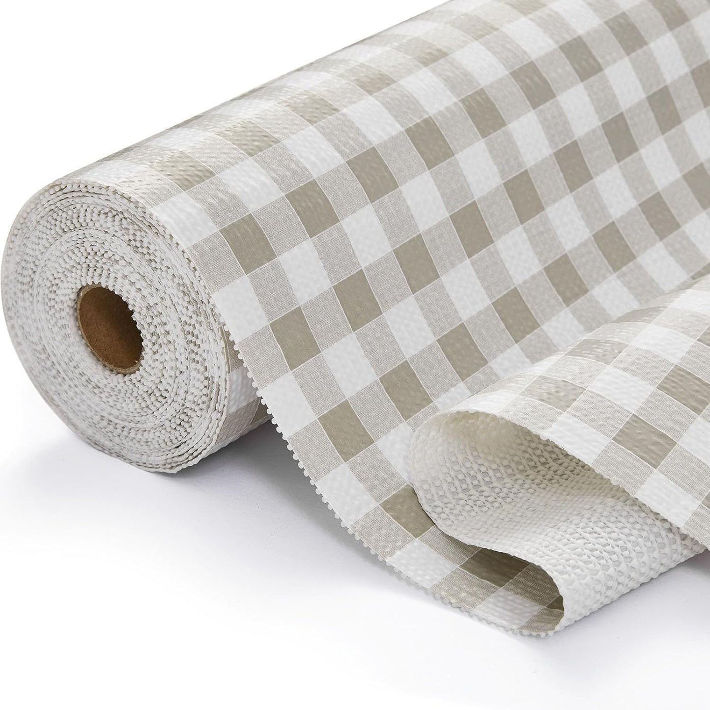 Drawer and Shelf Liner for Kitchen Cabinet Liner Non-Adhesive Non-Slip Shelf Thick Strong Grip Waterproof Contact Paper Easy to Clean for Shelves, Cupboard, Desks,Green Plaid,12IN X 10FT