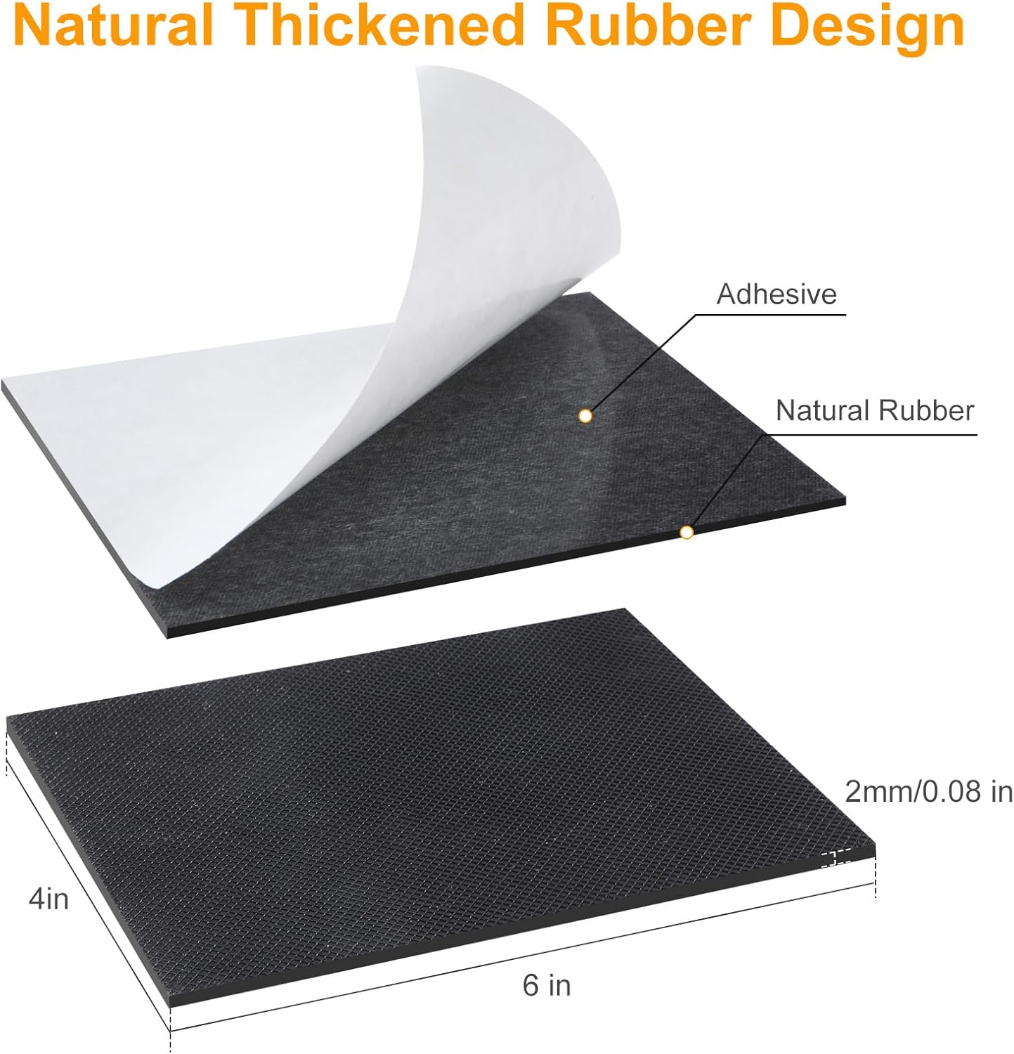 CHUNZEXI Non Slip Furniture Pads 4 PCS 6" x 4", Heavy Duty Rubber Grippers for Furniture Legs, Anti Skid & Scratch Resistant, Prevent Sliding on Hardwood Floors