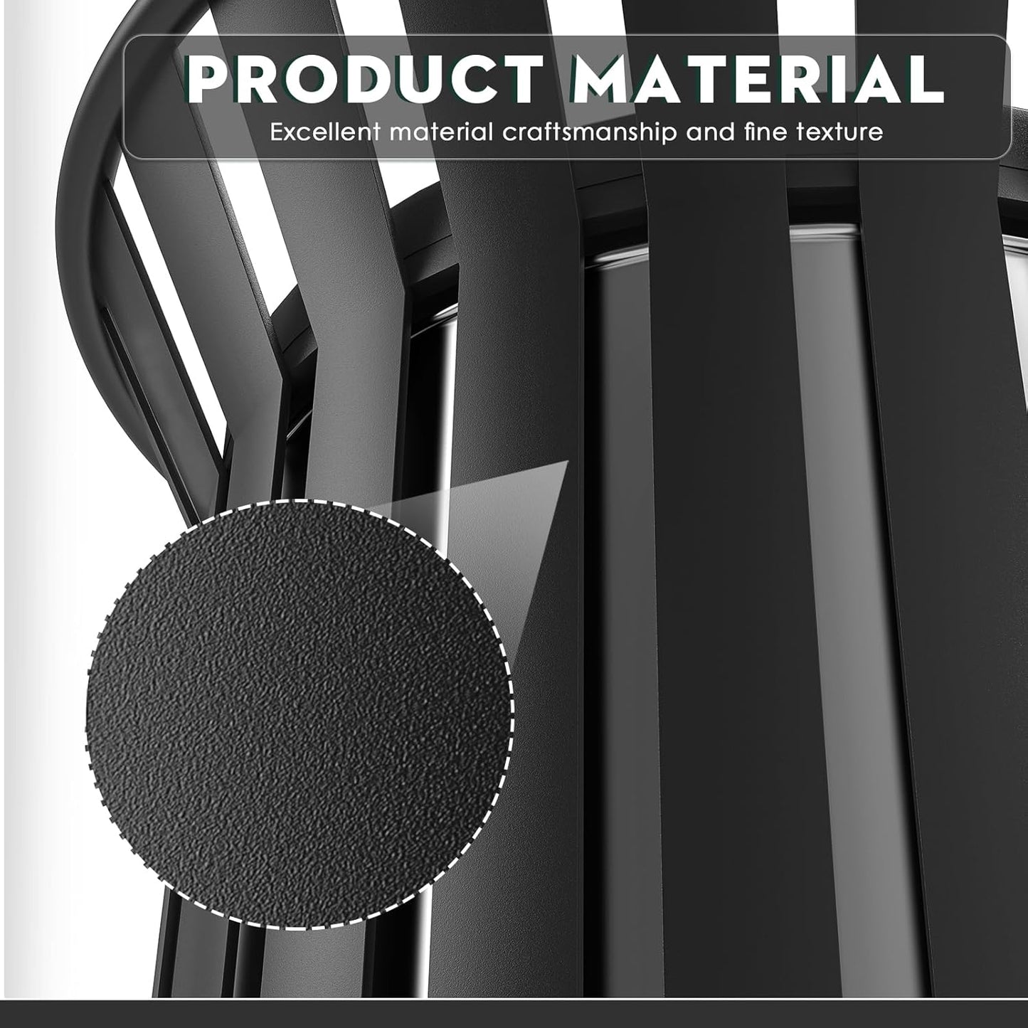 8Gallon Round Large Outdoor Trash Can, Heavy Duty Metal Slatted Garbage Can Outdoor, All Weather Resistant Commercial Garbage Cans, Waste Receptacle in Park, School, Beach, Patio (Black, Medium)