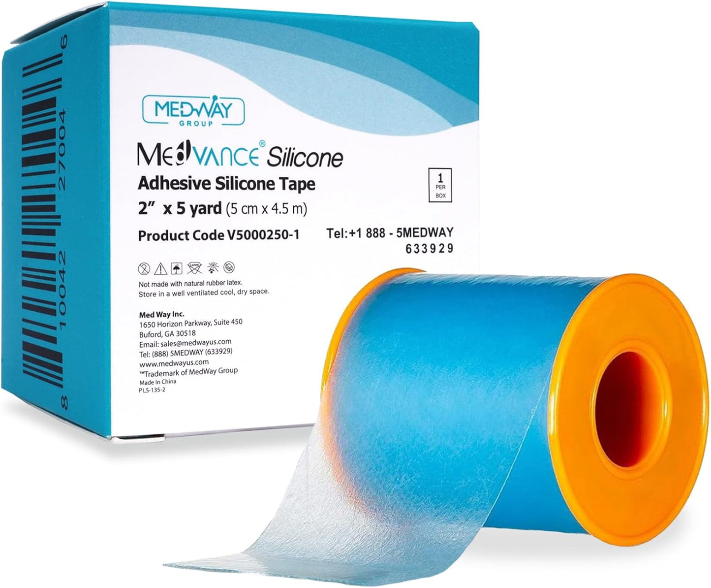 MedVance Silicone Tape 2" Wide Soft with Perforation and Cuttable (1 Pack, 5 Yards)